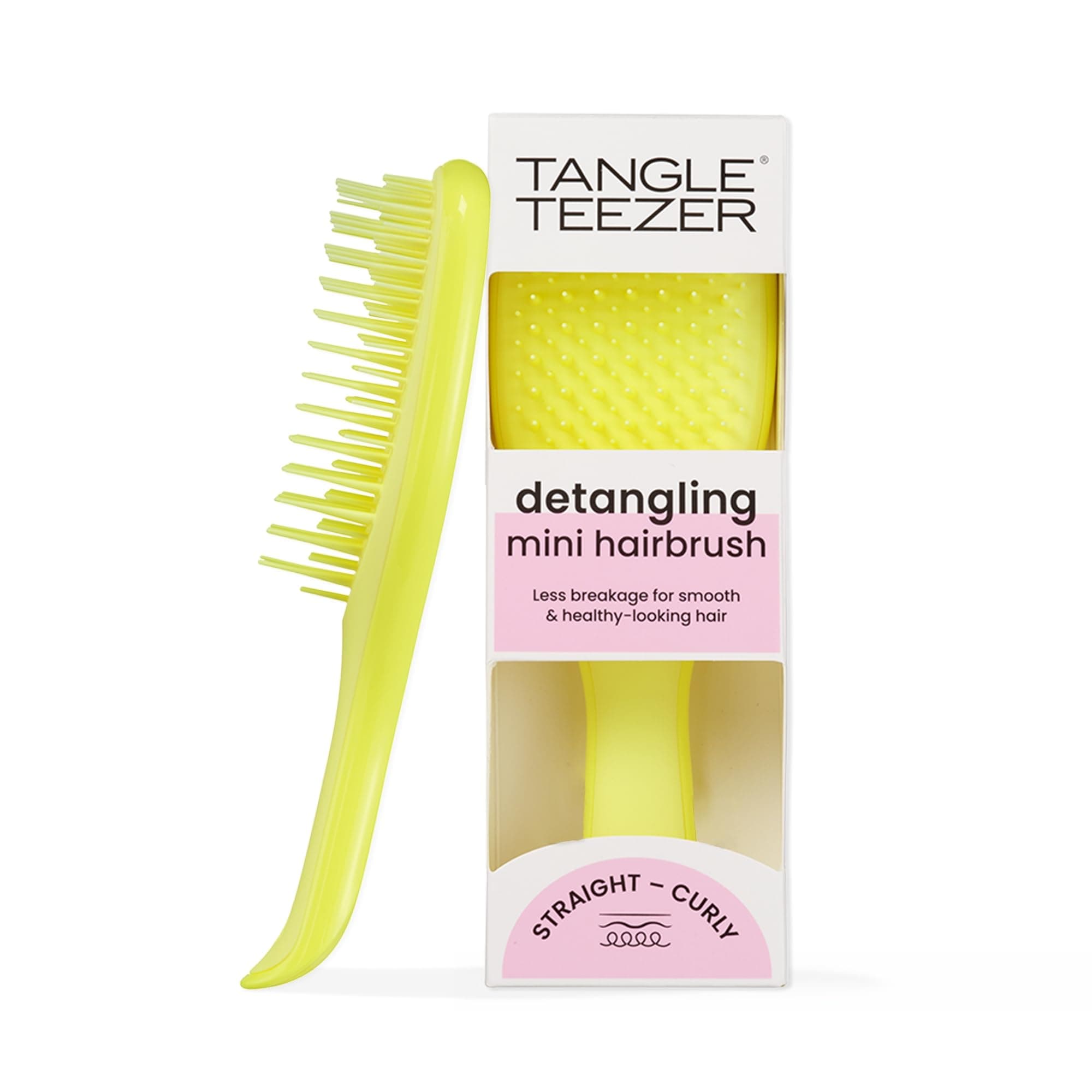 Tangle Teaser The Mini Ultimate Detangling Brush Dry & Wet Hair Brush All Hair Types Hyper Yellow