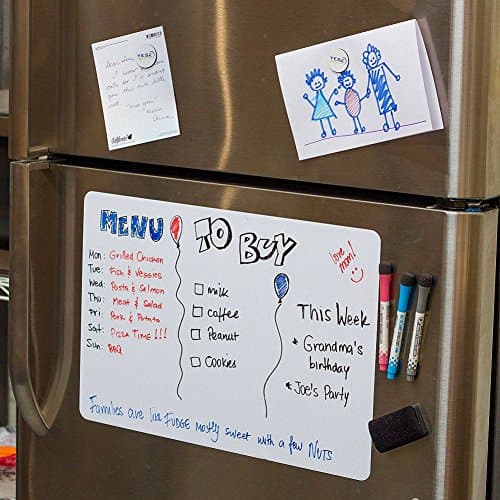 JOYTOUR Magnetic Dry Erase Board for Fridge 17" x 11"  Messages To Do Whiteboard for Refrigerator