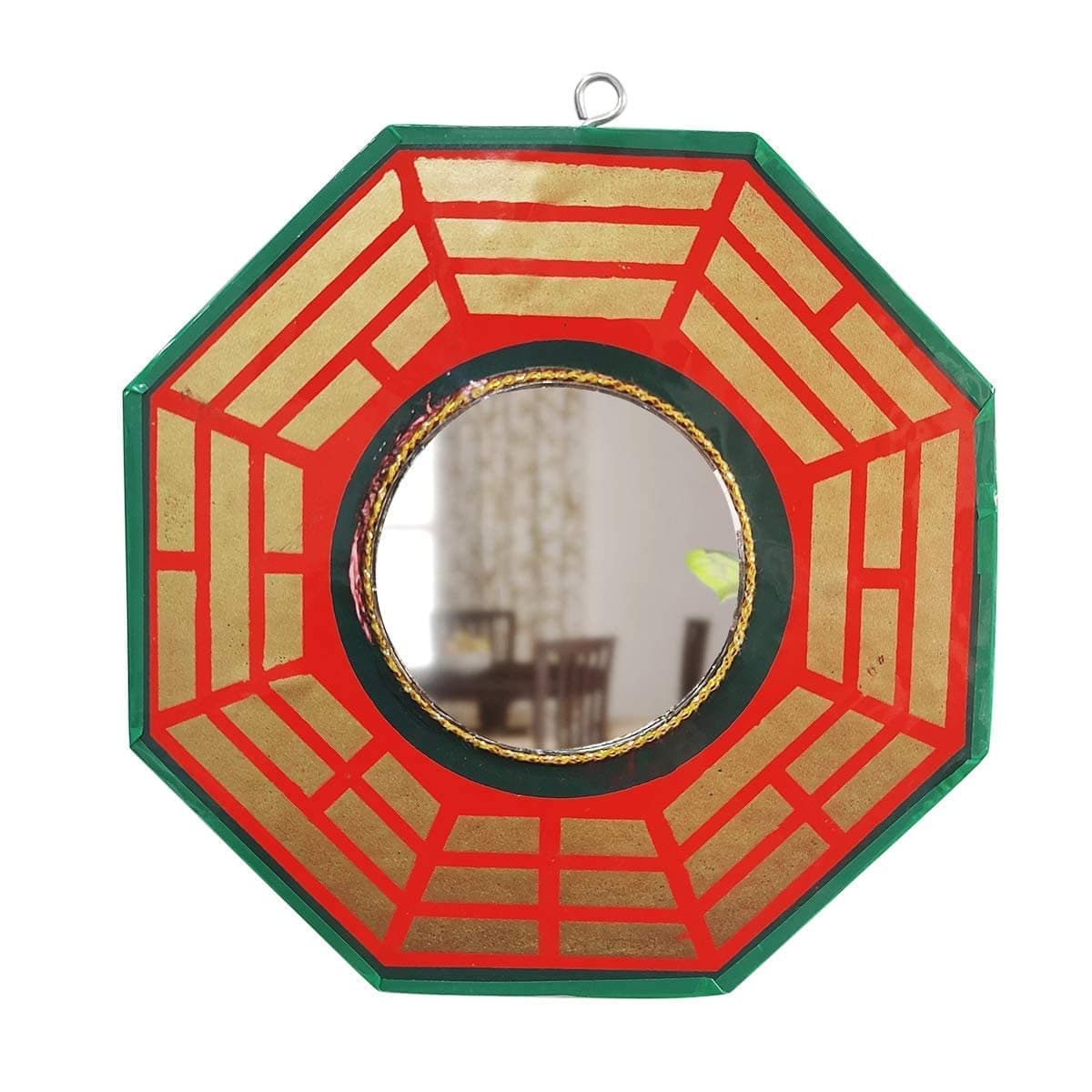Bagua Octagonal Convex Mirror for Vastu Feng Shui Positive Energy, Protection Wall Door Hanging for Home & Office (7.5 Inch)