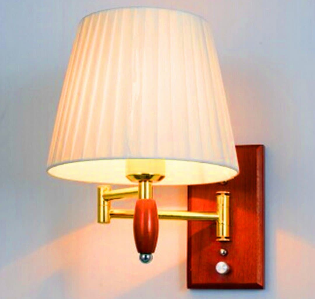 JKRE Simple, modern, double rock wall, bedside, wood, wall lamp, bedroom, drawing lamp, bedside, wall lamp, bedroom, hotel, with lamp