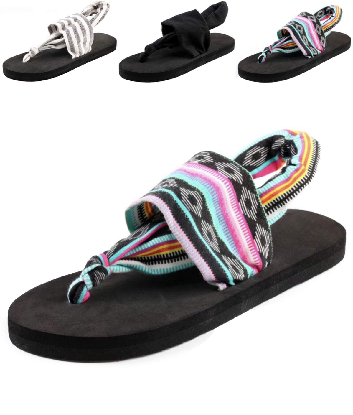 Donpapa Womens Flat Sandals Flip Flops Yoga Sling