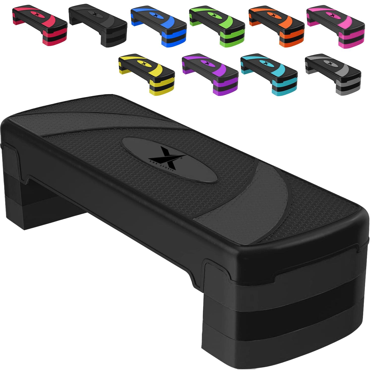 Xn8 Sports Steppers for Exercise Workout Adjustable Height 10cm 15 cm 20cm Sturdy Exercise Step for Gym, Aerobic Steps, Cardio Exercise and Stretching- Exercise Stepper for Home