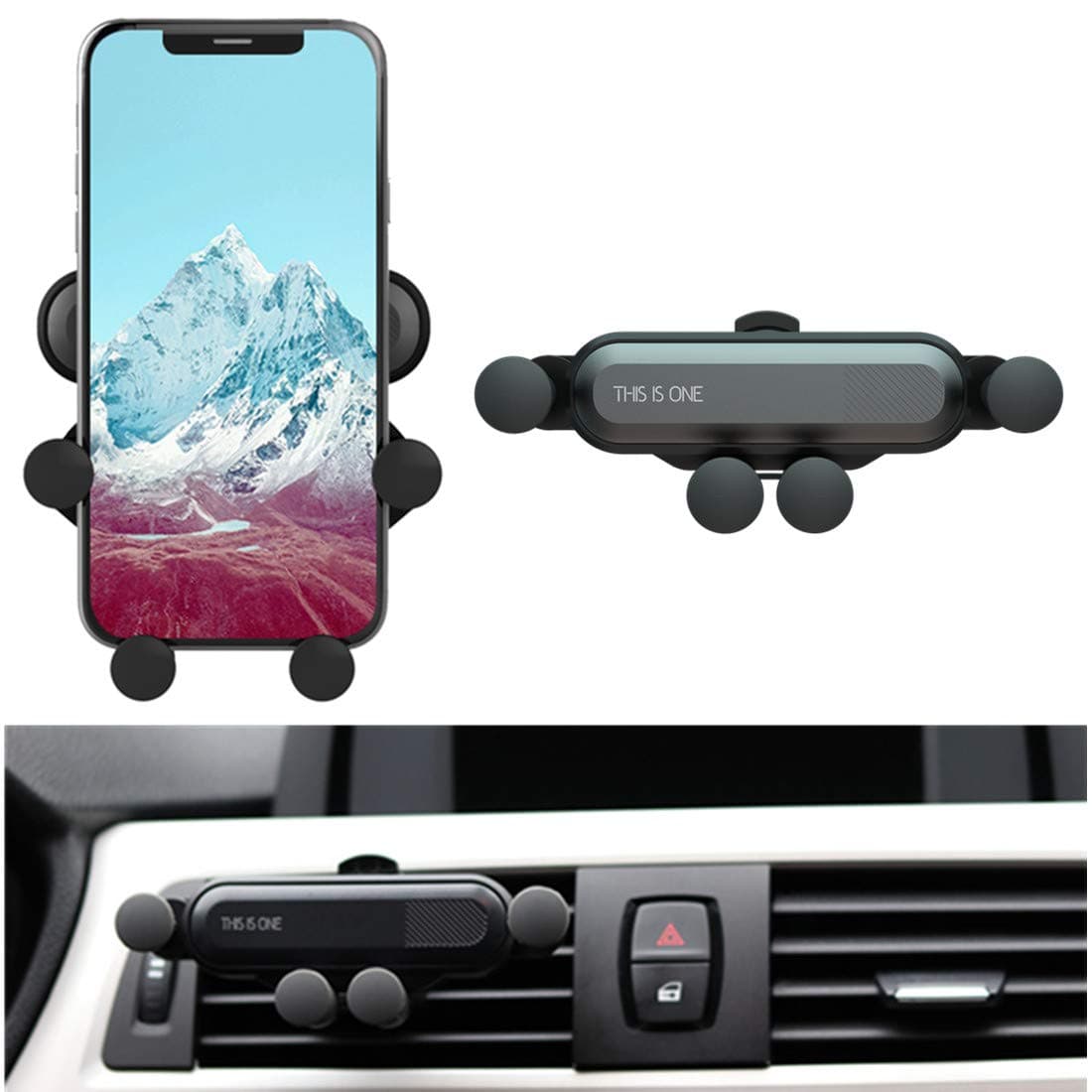 Car Phone Mount, Air Vent Phone Holder for Car, Handsfree Shockproof Design Cell Phone Car Mount Compatible iPhone Xs/Xs Max/XR/X / 8/8 Plus / 7/7 Plus Samsung Galaxy S10 / S10+ / S9 / S9+