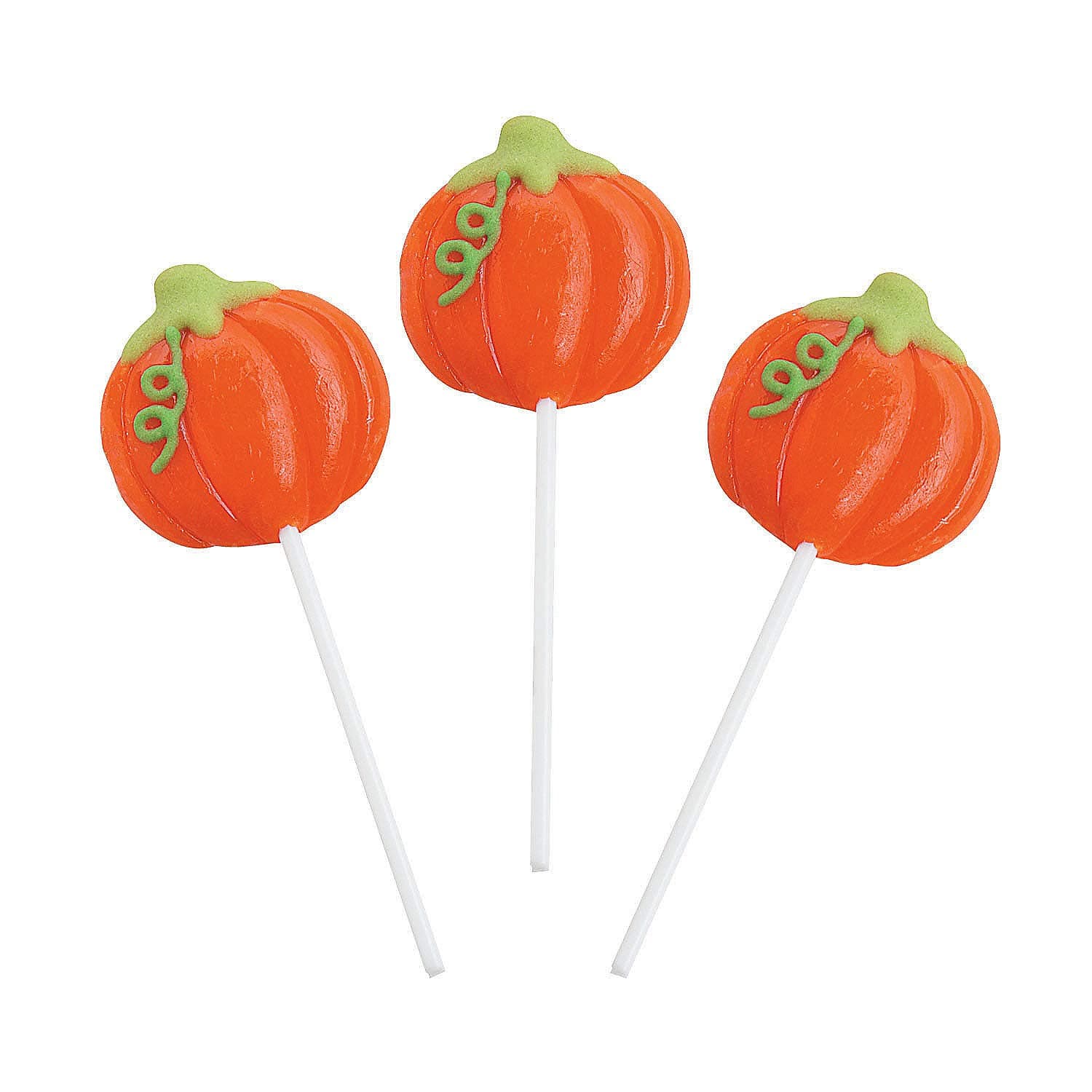 Halloween Pumpkin Shaped Suckers - 12 individually wrapped lollipops - Party, Halloween, Trunk or Treat Candy