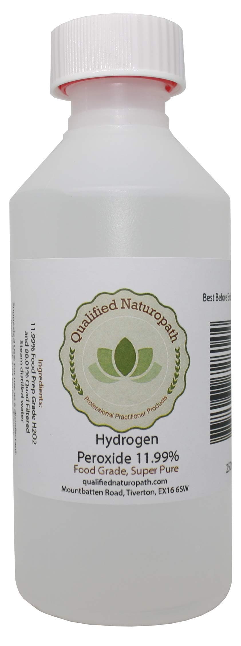 Food Grade Hydrogen Peroxide - 12% (11.99%) - 250ml | Pure Unstabilized H2O2 (H-O-O-H)