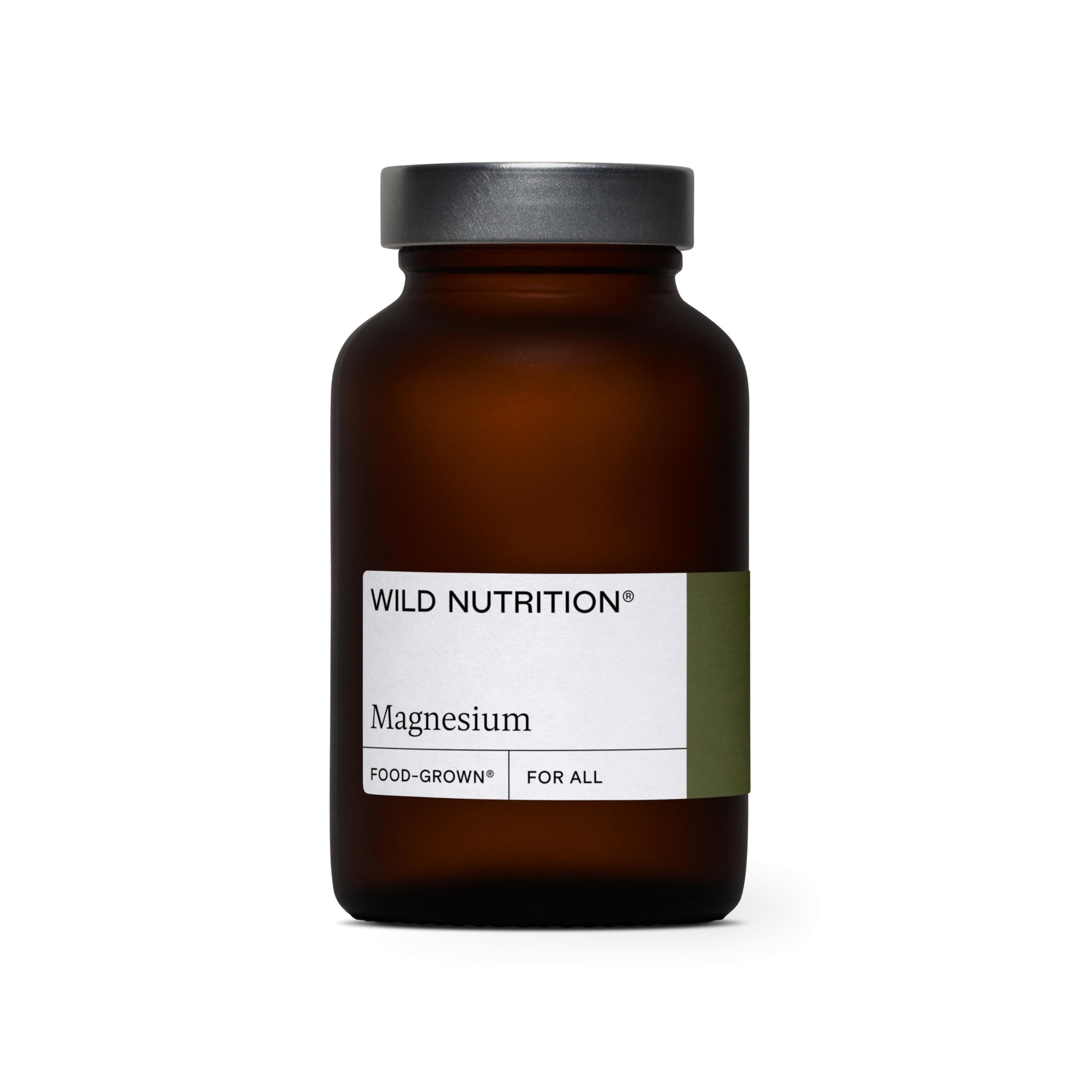WILD NUTRITION Food-Grown Magnesium Supplements | Naturally Sourced Pure Magnesium for Sleep, to Support Muscle Recovery and Healthy Bones | 60 Capsules