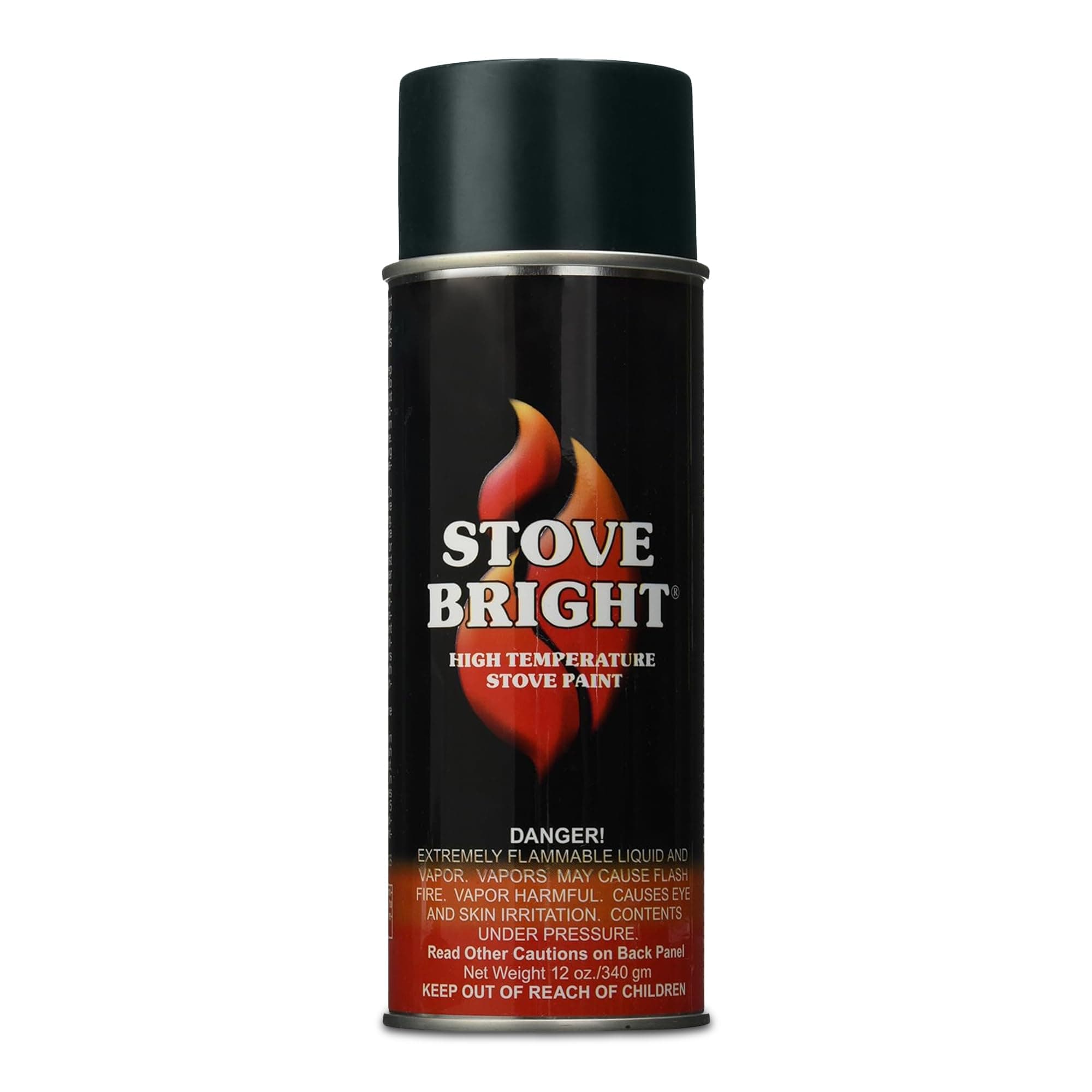 Stove Bright - High Heat Spray Paint | 1200°f Heat Resistant | Satin Finish For Wood Stoves, Fireplaces, Bbqs, Mufflers | Rust & Scratch Resistant | Charcoal Black Spray Paint For Metal | 12oz Can
