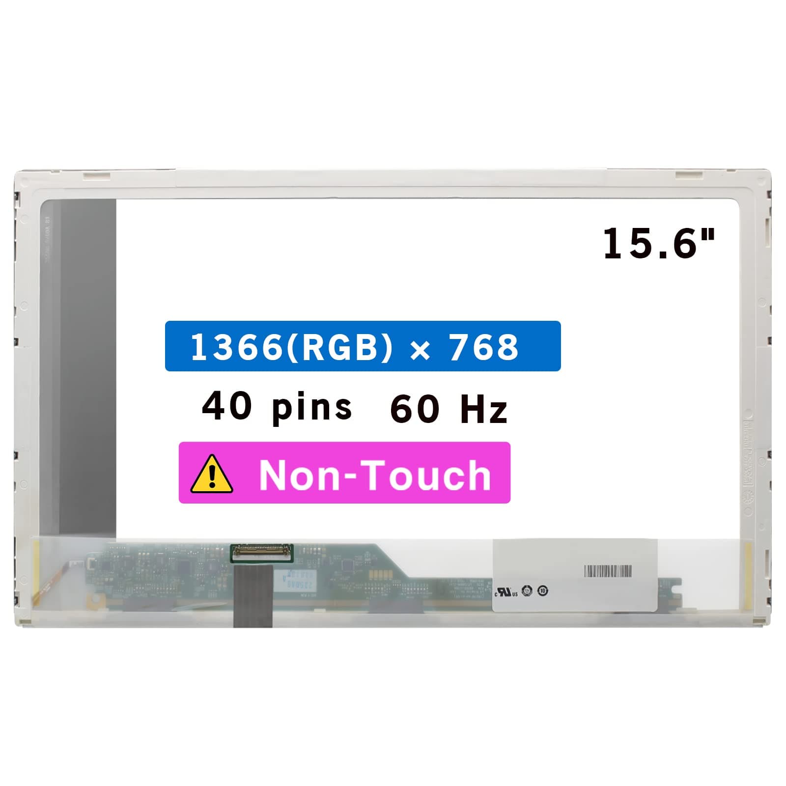 15.6" Screen Replacement for Lenovo Thinkpad W510 4391-P2U LCD Display Panel 40 pin (HD 1366x768 Non-Touch)