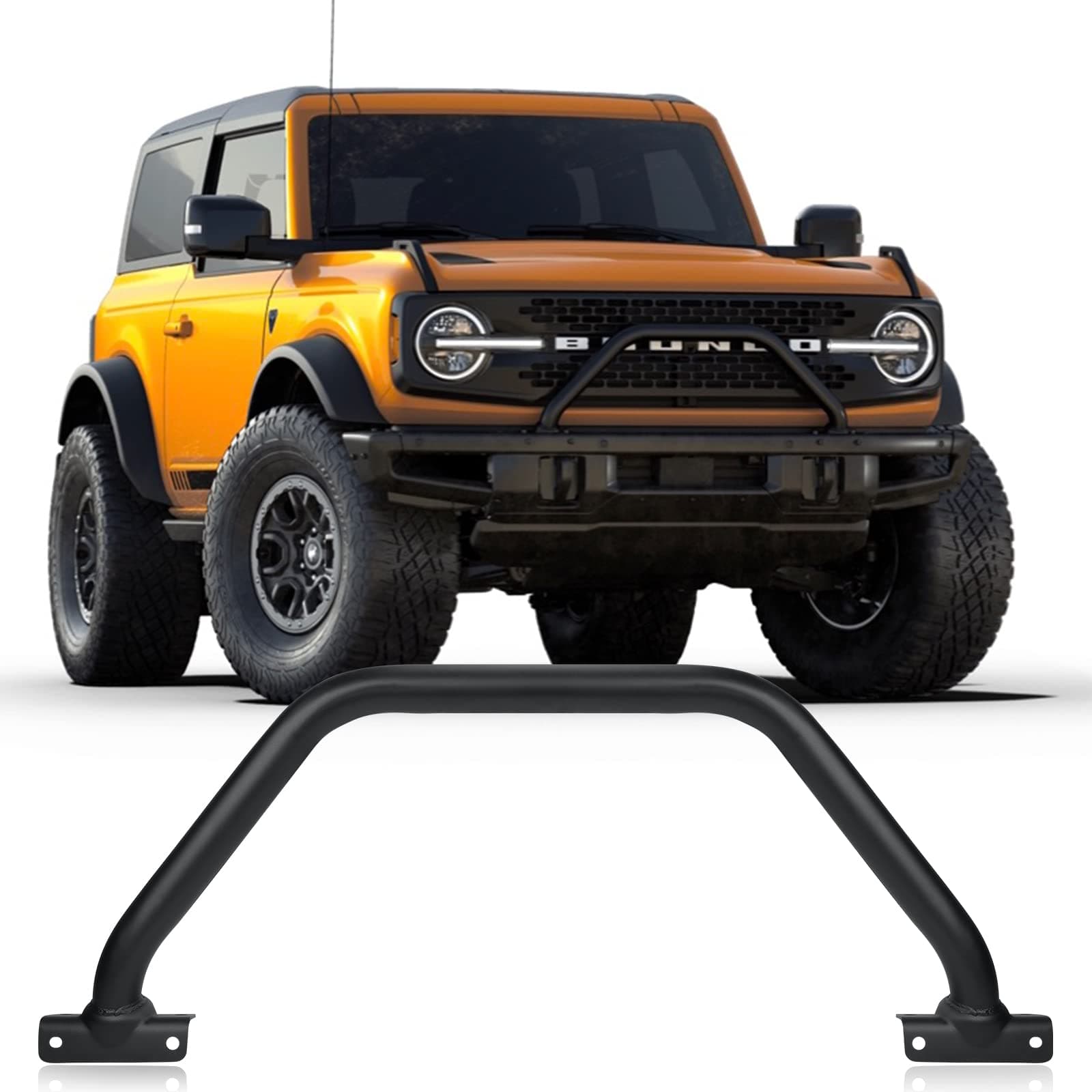 Front Bumper Bull Bar For Ford Bronco 2023 2022 2021 2/4 Doors bull bar bumper guard Off Road Grill Guard Accessories Black Ford Bronco