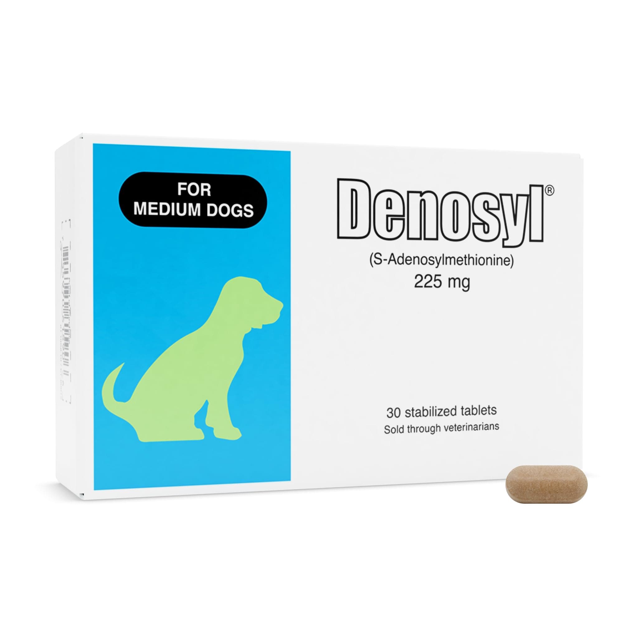 Denosyl for Dogs, Liver and Brain Health Supplement for Medium Dogs, with S-adenosylmethionine (SAMe), Stabilized Tablets, 30 Count