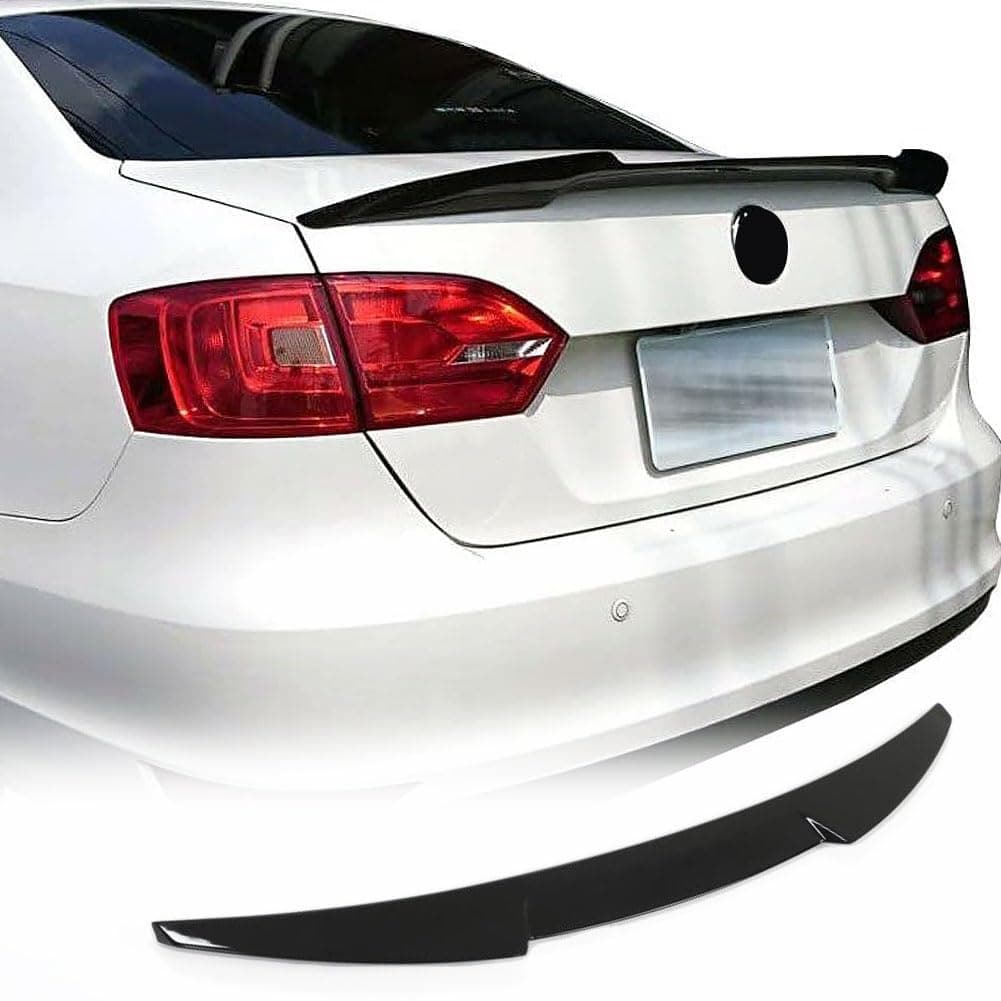 MCARCAR KIT Rear Trunk Duckbill Spoiler Fits for Volkswagen VW Jetta Sedan 2011-2018 ABS Material Glossy Black Car Rear Boot Lid Highkick Spoiler Wing Lip