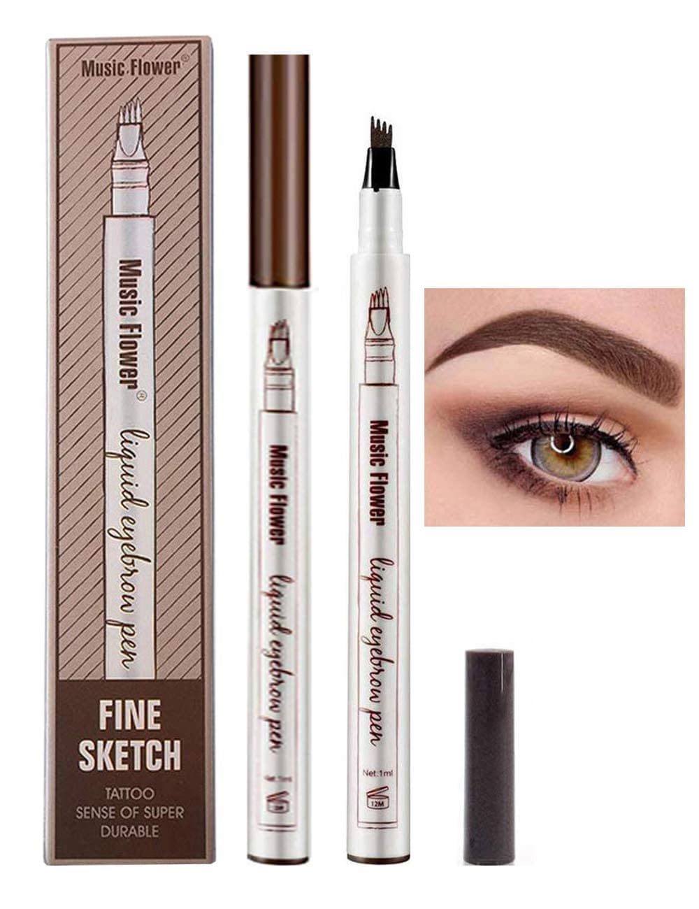 Tattoo Eyebrow Pen Long-lasting Waterproof Brow Gel and Tint Dye Cream for Eyes Makeup Ink Filler Pencil