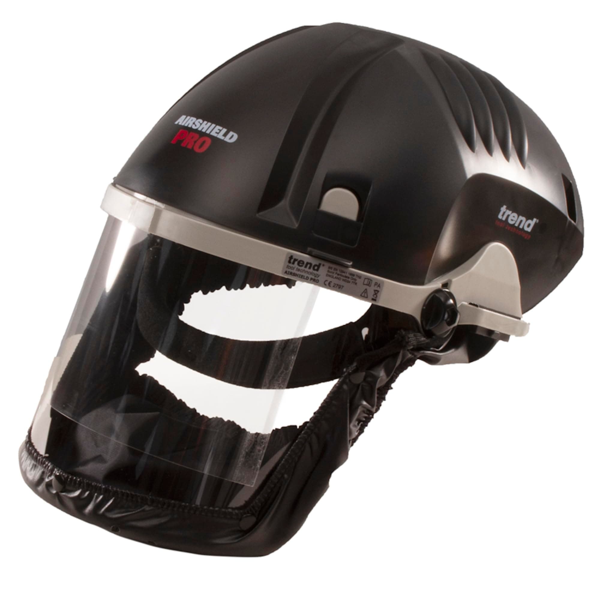 Trend Airshield Pro Full Faceshield, Dust Protector, Battery Powered Air Circulating Mask for Woodworking, AIR/PRO