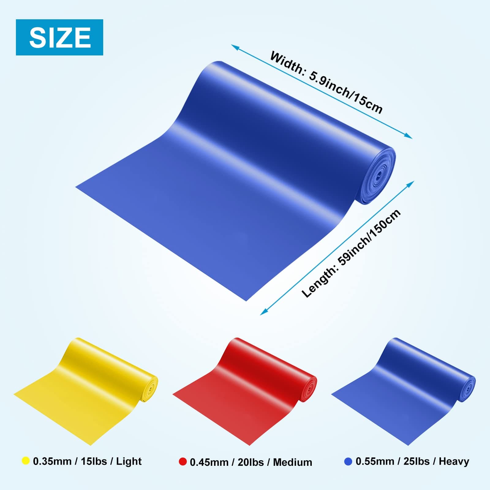 Resistance Bands Set, [Set of 3] 1.5M/4.9ft Skin-Friendly Exercise Bands with 3 Resistance Levels,Workout Resistance Bands Set for Women Men,Ideal for Strength Training,Yoga,Gym,Pilates,Fitness