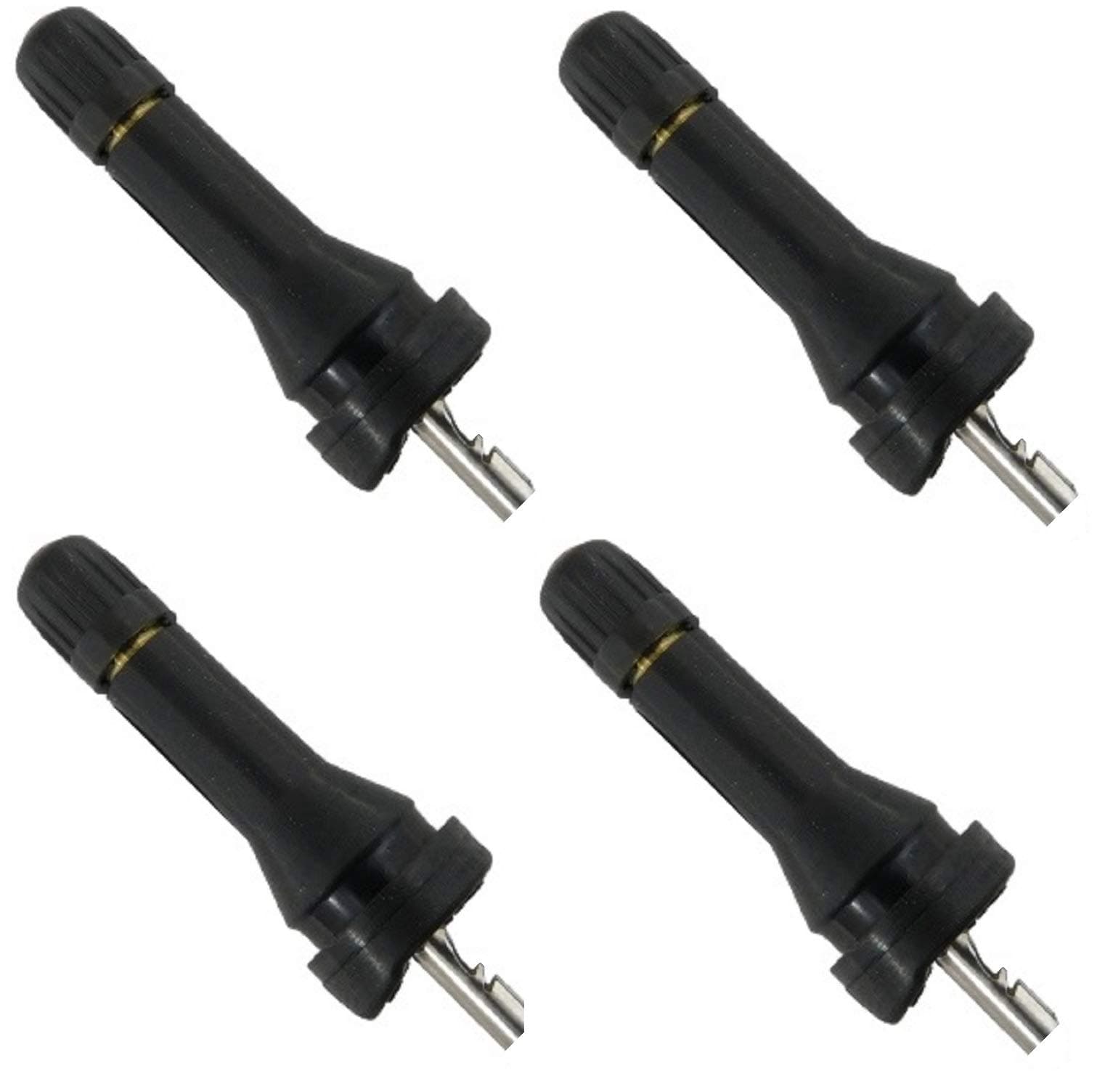 (Set of Four) Muzzys VS-90 VS90 Rubber Replacement Tire Valve Stem TPMS Kit for Schrader 20043 Dill 7001-HPR REDI-Sensor and Many OE Vehicles