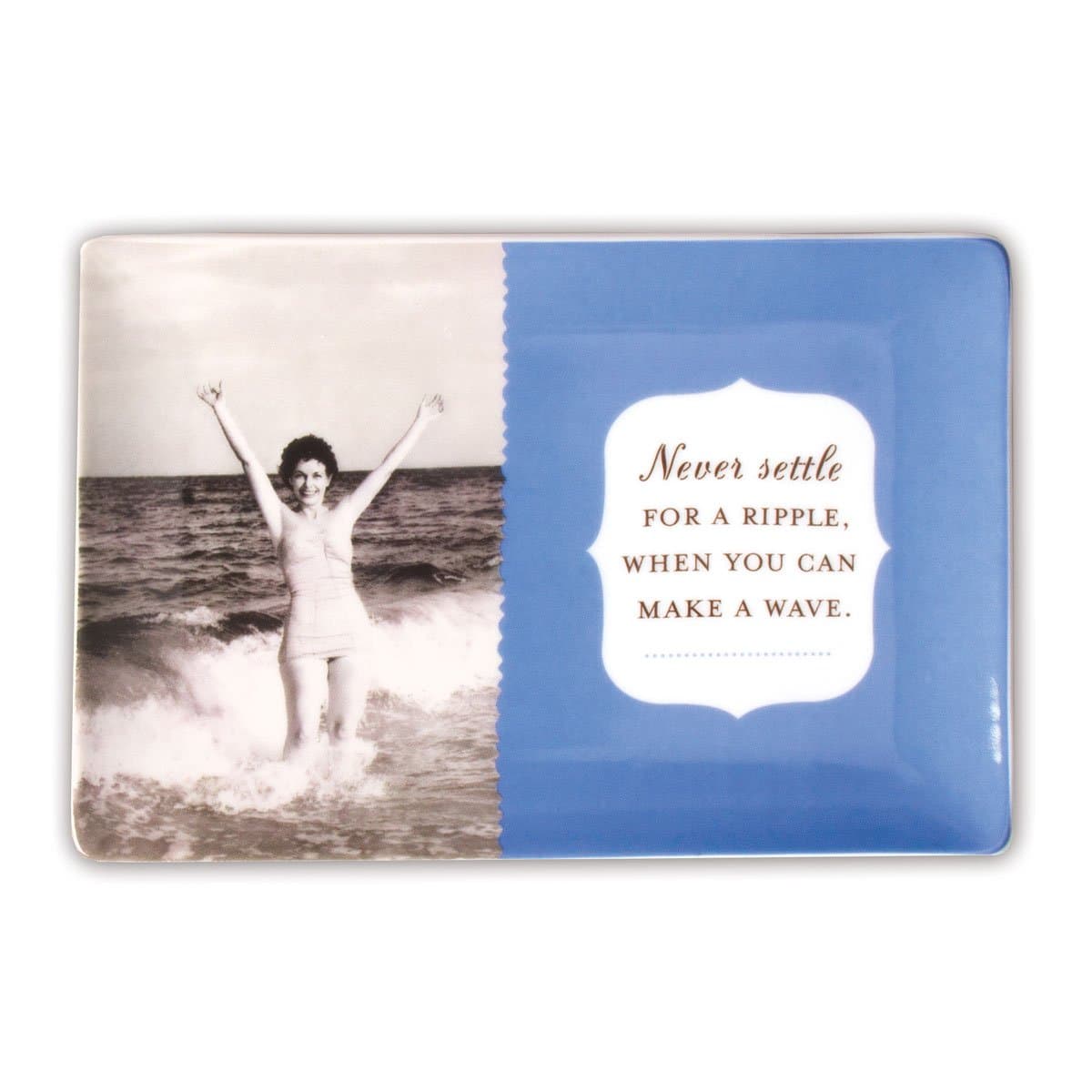 Shannon Martin Design Porcelain Trinket Tray, Never Settle