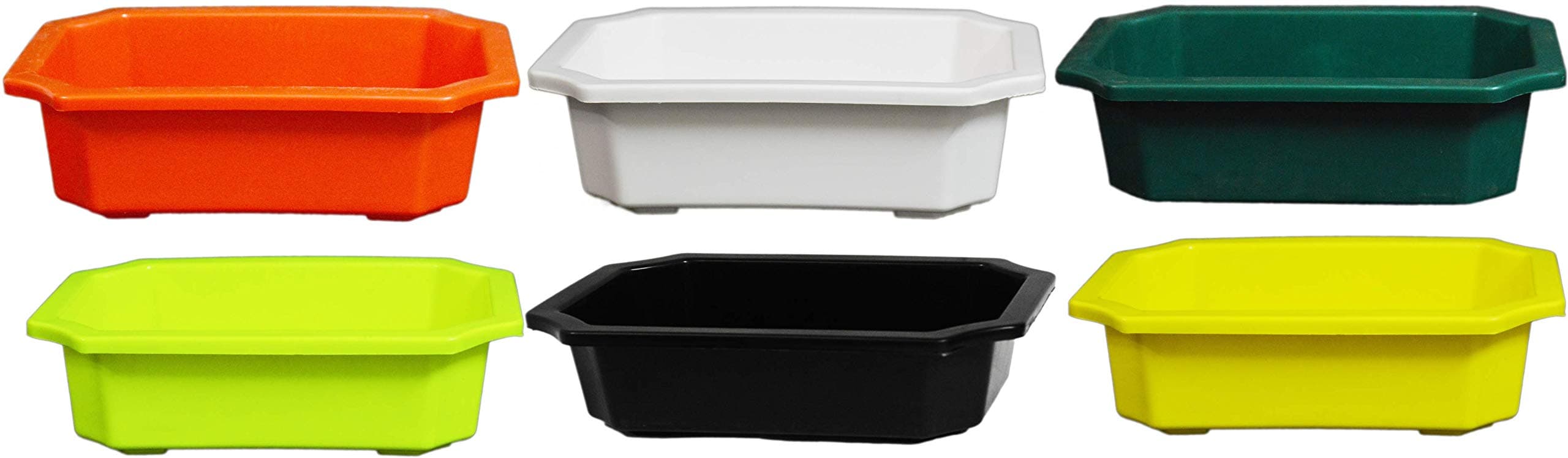 KHOJI Plastic Imperial Bonsai Pots Tray (Multicolour), Set of 6