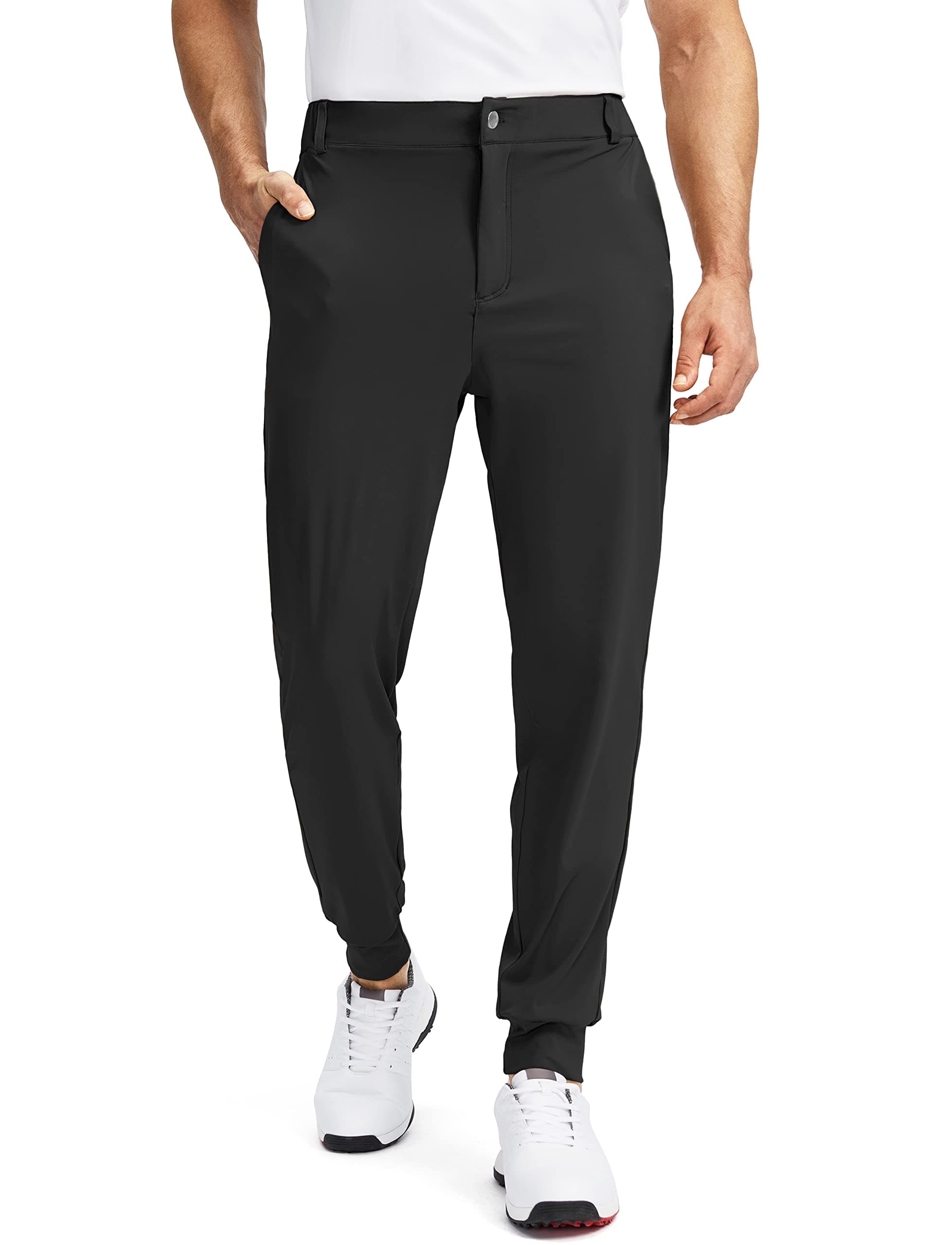 Mens Golf Jogging Bottoms with 5 Pockets Slim Fit Stretch Sweatpants Running Travel Dress Work Pants for Men