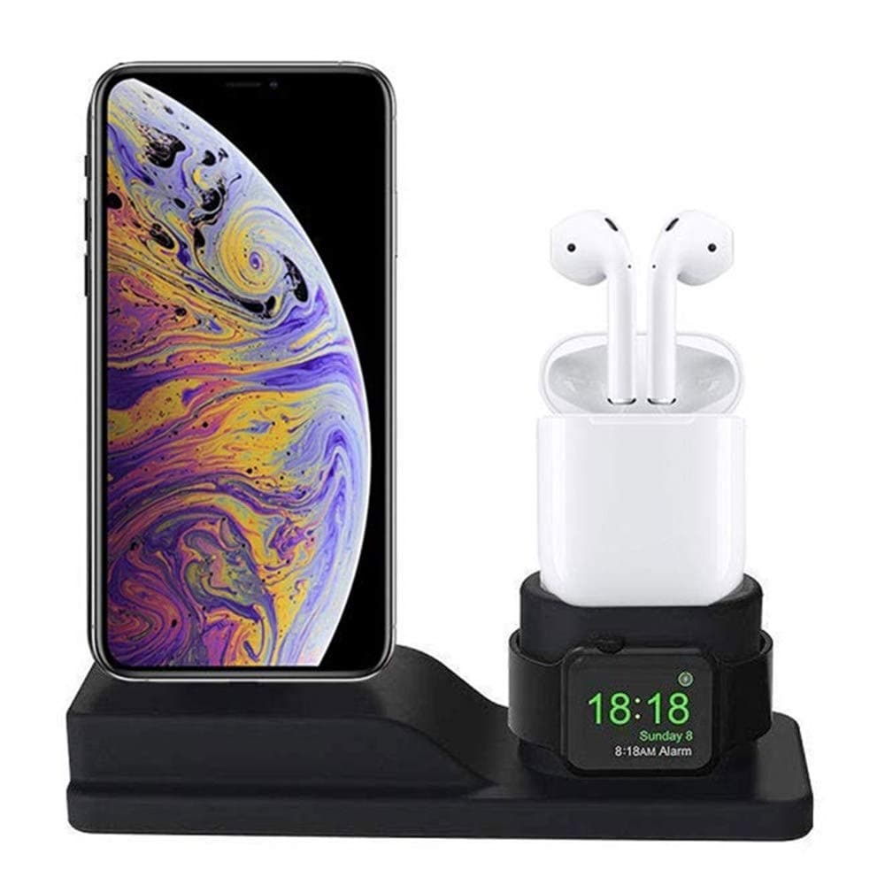 Charging Dock Station Stand Compatible for iPhone Apple Watch AirPods, 3 in 1 Charger Silicone Stand Can be Used iPhone iWatch Apple Watch Charging Dock Stand Station