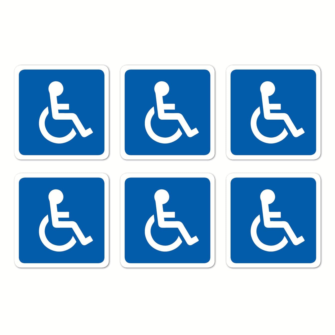 (2 x 2 inch) Wheelchair Symbol Handicap Car Parking Sticker