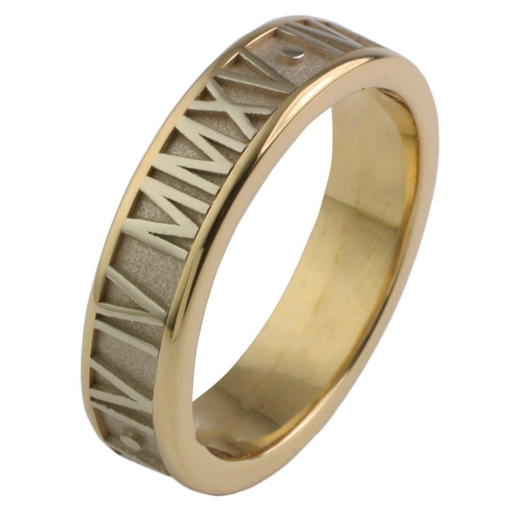 Sorella Jewelry Studio Solid 14K Gold 6MM Roman Numeral Ring