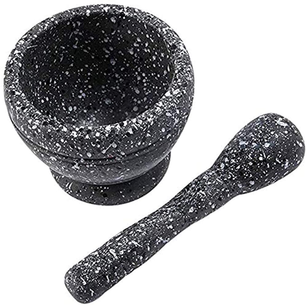 Garlic Press, Mortar and Pestle, Easy to Clean Mini Garlic Grinding Tool Kitchen Tool Food, Squeezer Garlic Press (Granite Grain)