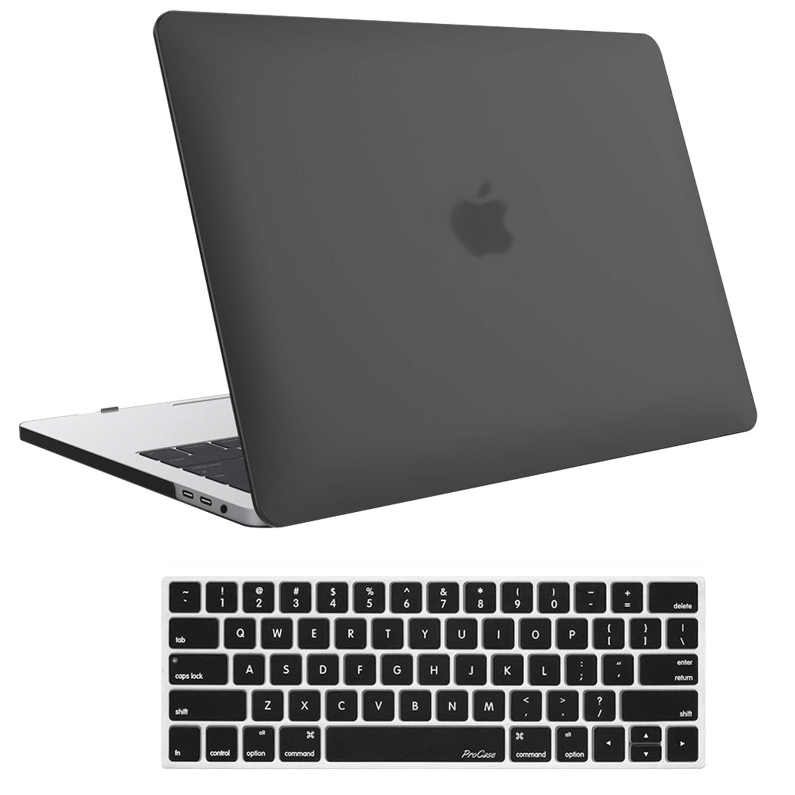 MacBook Pro 15 Case 2019 2018 2017 2016 Release A1990/A1707, Hard Case Shell Cover and Keyboard Cover for Apple MacBook Pro 15" (2019/2018/2017/2016) with Touch Bar and Touch ID –Black