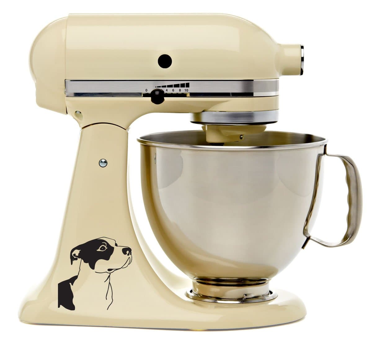 Pitbull Lovers Kitchen Mixer Decal - Mixing Machine Decal Art Wrap Stickers- Black