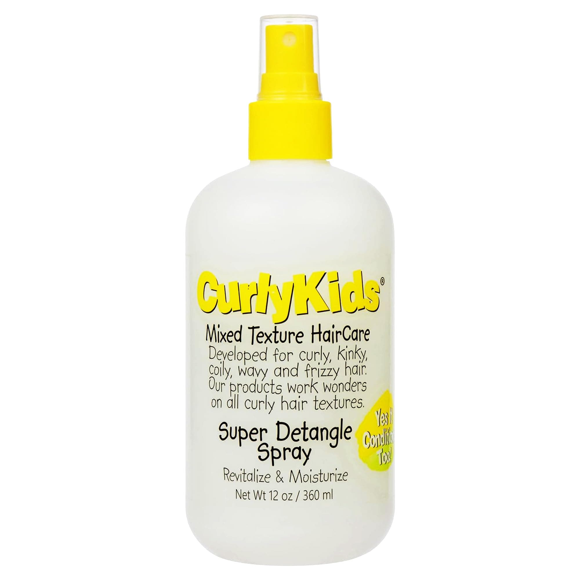 Super Detangling Spray, 12 fluid ounces, Hair Conditioner or Detangling Spray for Kids, Frizz Control, Easy Styling for All Curl Types, Sulfate & Paraben Free