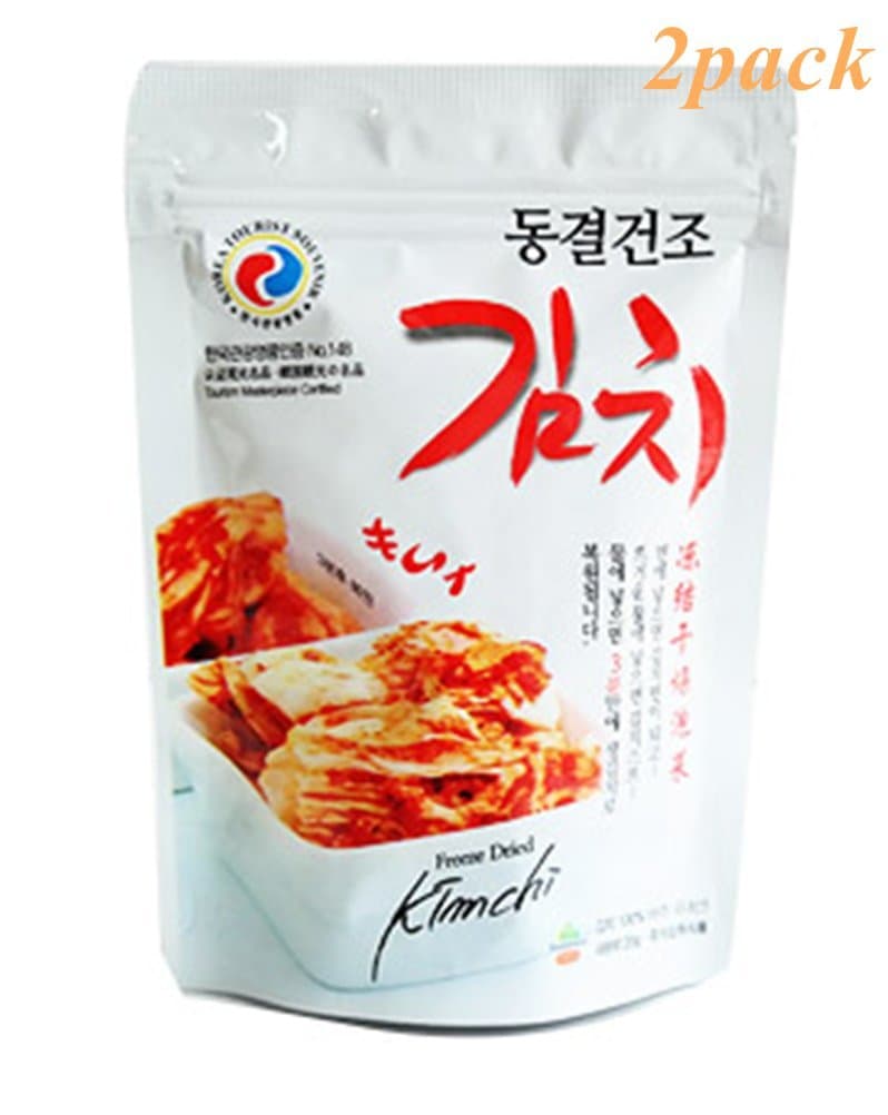 Freeze Dried Kimchi 2pcs X 20g(0.7oz), with Rice, Noodle, Soup, Korean Recipe Business trip Mountain climbing fishing Camping Travel Gift promotion Party food