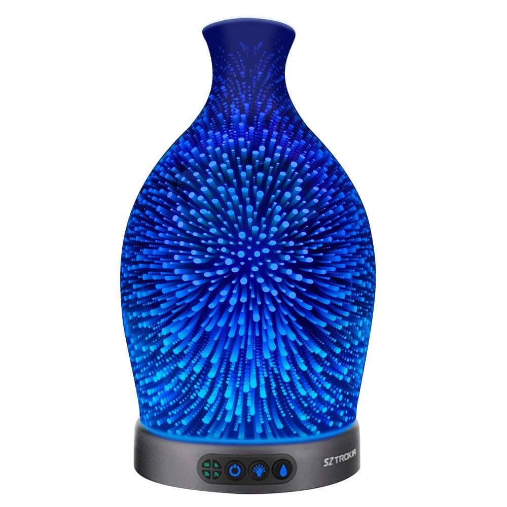 Essential Oil Diffuser, SZTORKIA 300ml Aromatherapy Oil Humidifier with Unique 3D Effect Night Light 24 Color Lighting 3 Mist Output 3 Timer Option Waterless Auto-off BPA Free for Home Office SPA Yoga