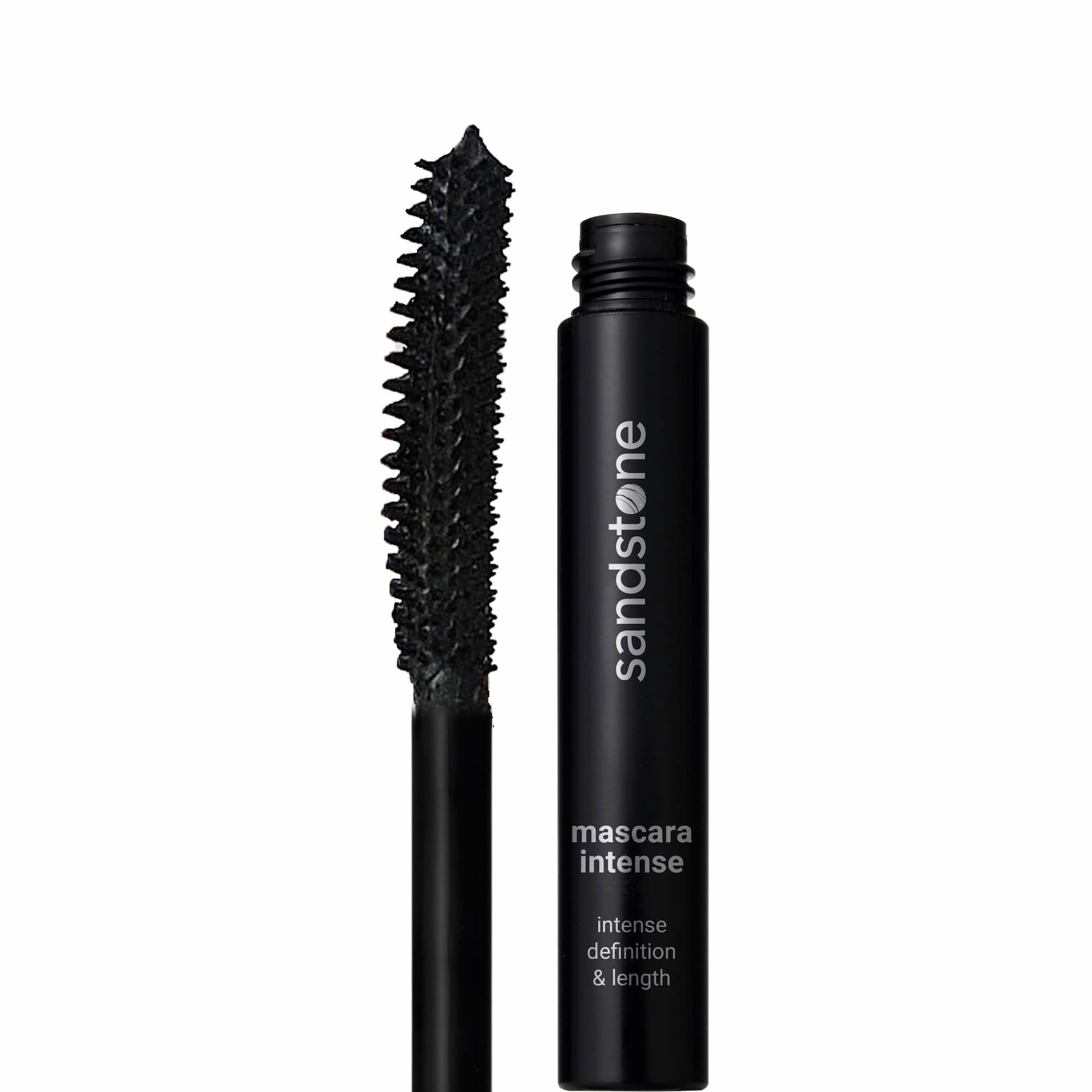 Sandstone Scandinavia Intense Mascara for Sensitive Eyes - Hypoallergenic & Vegan - Anti-Smudges - Lengthening & Separating - Fragrance Free (Black)