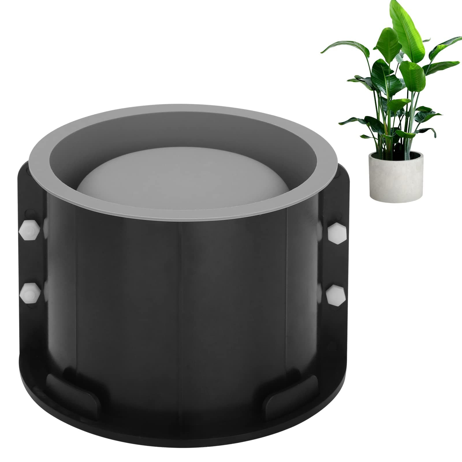 Big Round Silicone Planter Mold, 7 Inch Large Round Concrete Molds for Cylinder Flower Pot Making, DIY Handcraft