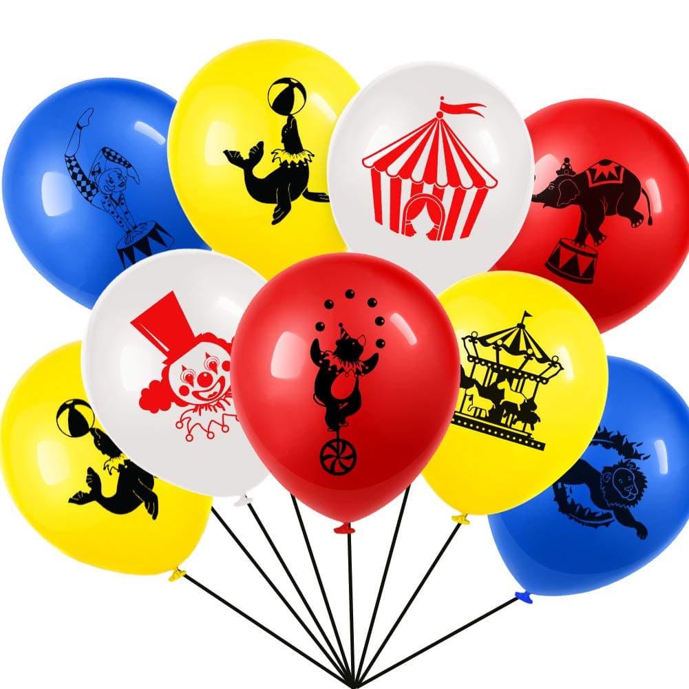DUCKO Set of 40 Carnival Circus Animals Balloons Latex for Carnival Party Supplies Favors,Carnival Decoration 12 Inch