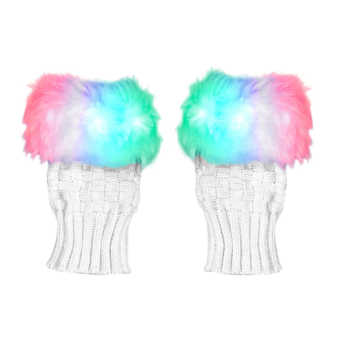 DX DA XIN LED Gloves, Light up Rave Gloves Finger Light Gloves Novelty Toys Kids 6 Adjust Modes for LightShow/EDM/Camping/Disco/Wedding/Party/Birthday Gifts (LED Fingerless Gloves)