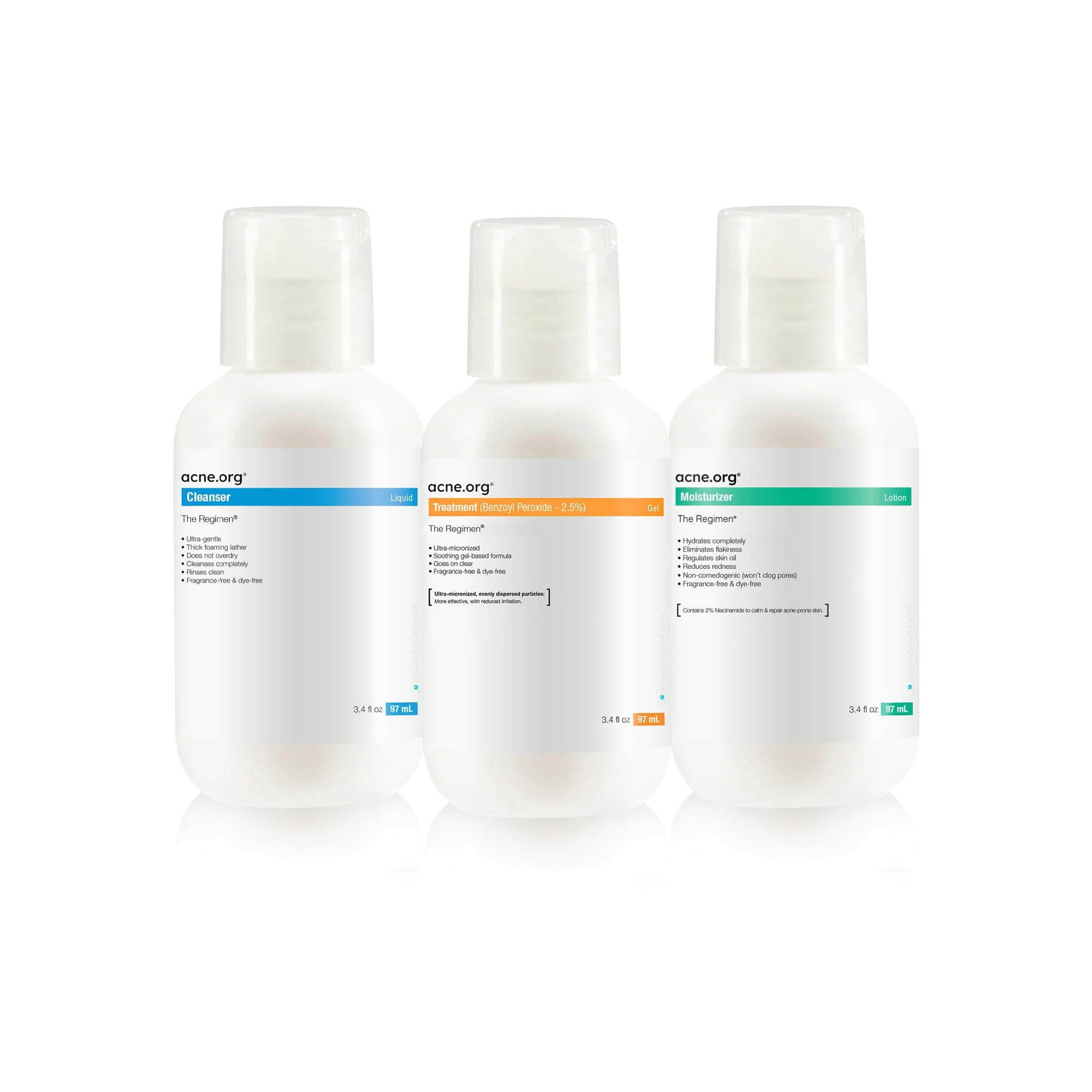 The Regimen Kit 3.4 oz. - Acne.org Complete 3 Step Acne Treatment Kit