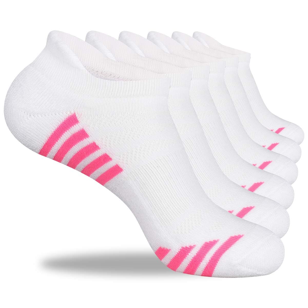 Women's Performance Ankle Athletic Running Socks Cushioned Breathable Low Cut Sports Tab Socks (6 Pairs)