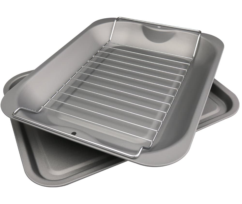 Pargat Housewares - Roaster and Rack / 38cm Oven Tray with Teflon ®TM Non Stick PTFOA Free - Made in The UK.