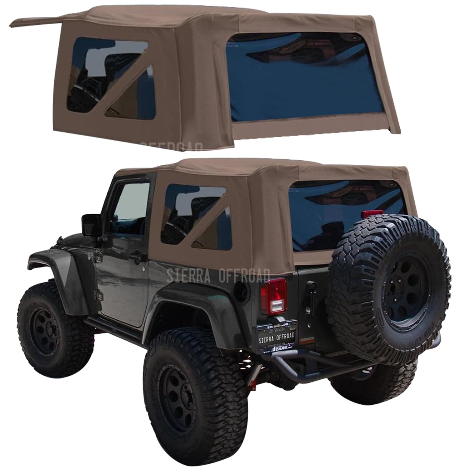 Compatible with Jeep 2010-2018 Soft Top, Sailcloth Vinyl, Saddle