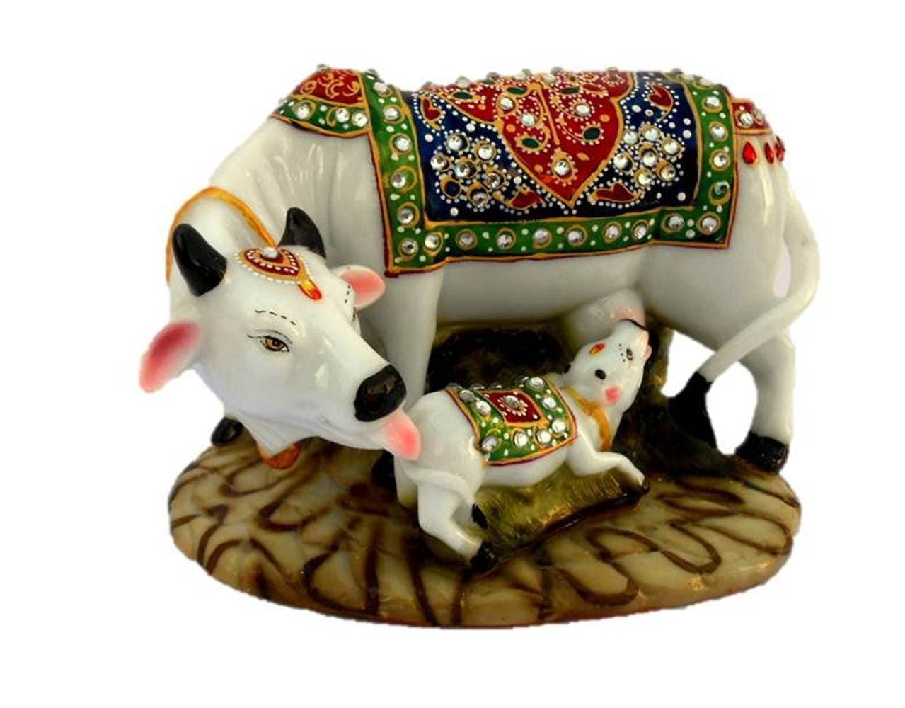 Handicraft Decorative Marble dust /Polyresin Cow and Calf Big Statue