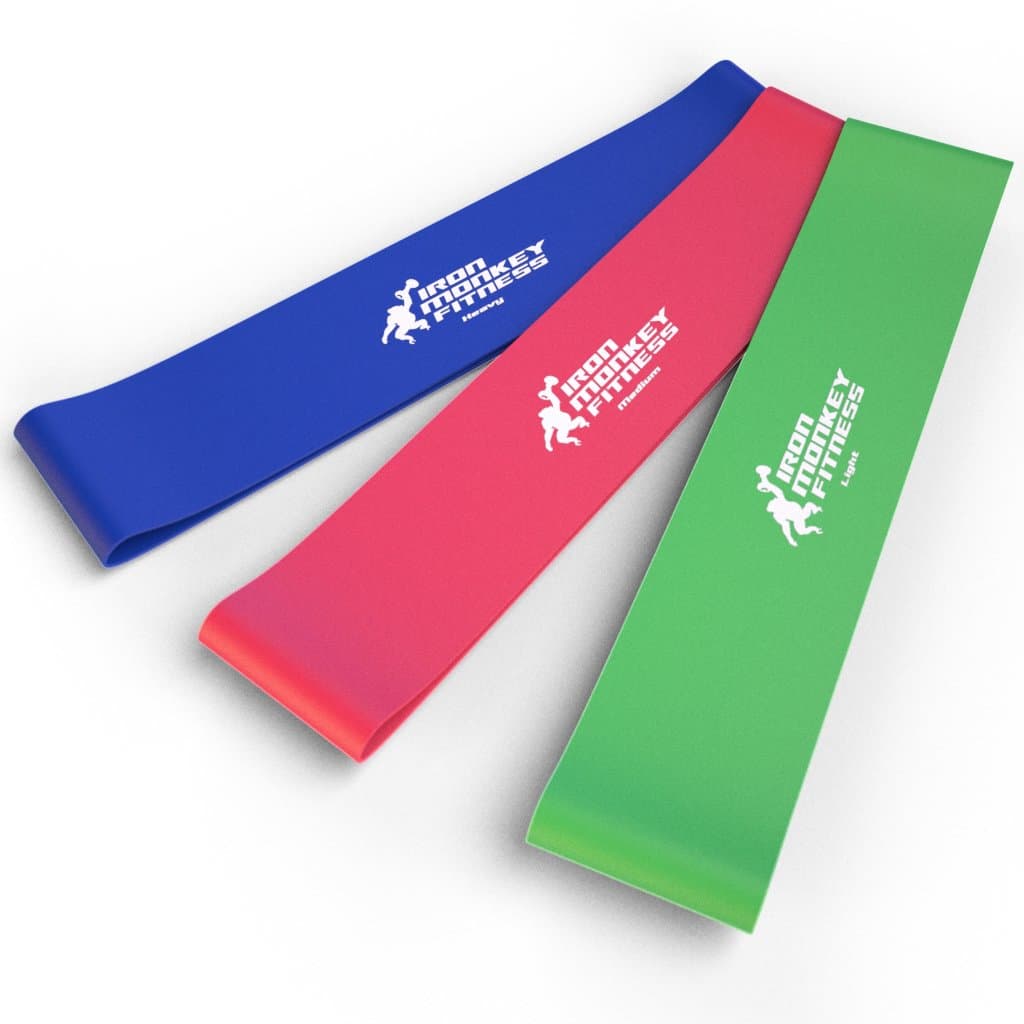 Set of 3 Resistance Loop Bands For Exercise (Light, Medium, Heavy) Latex,