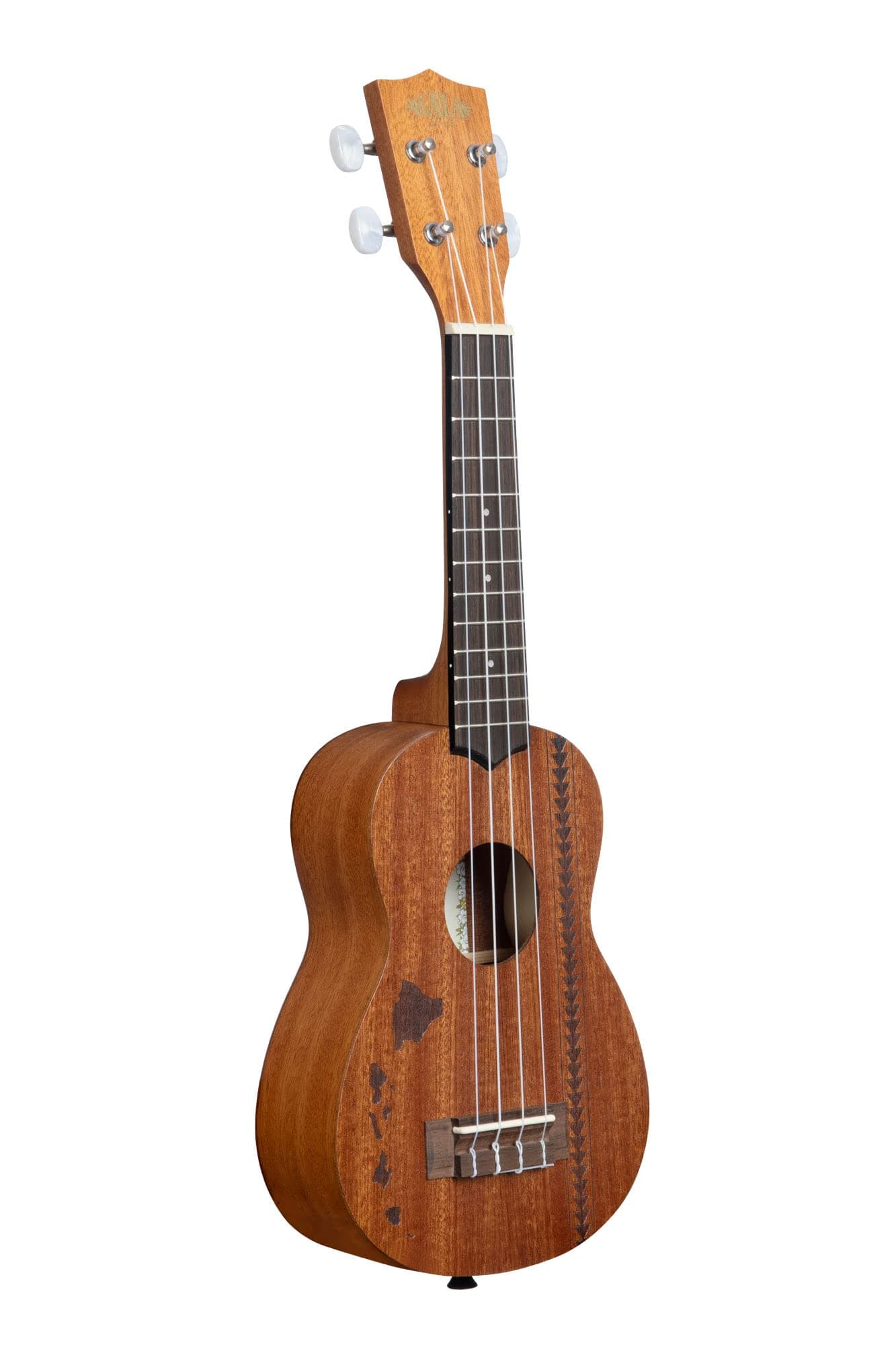 Kala 15S Satin Mahogany Ukulele with Hawaiian Island & Tattoo Laser Etching (KA-15S-H2)