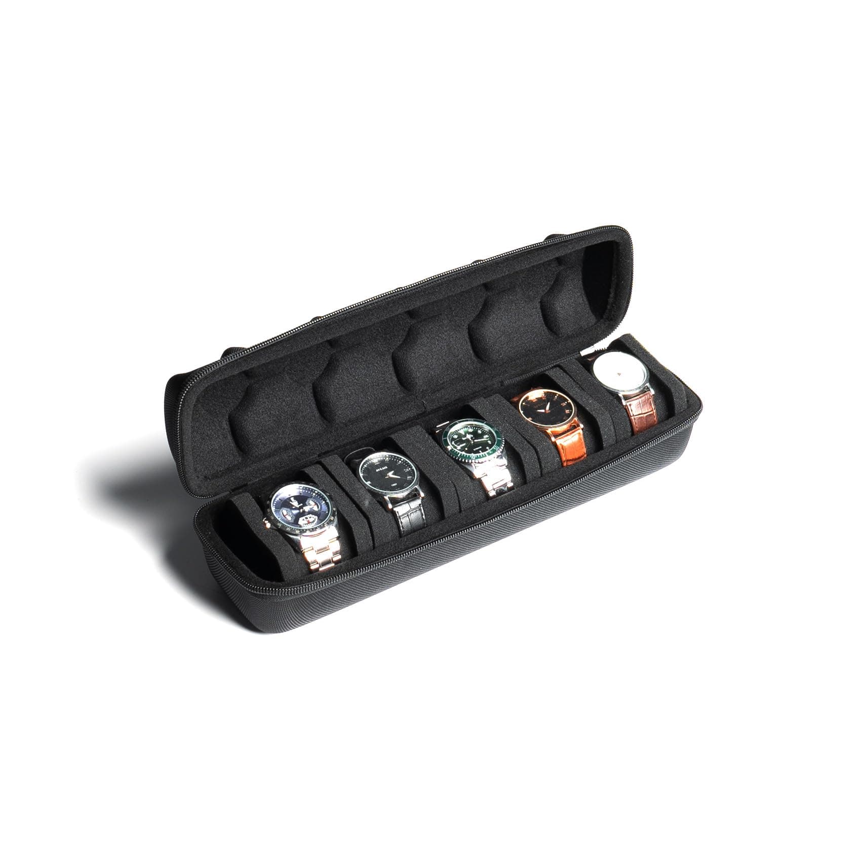 Hard Watch Travel Case, Watch Roll Case Storage and Organizer for Men and Women, with anti-move watch pillow