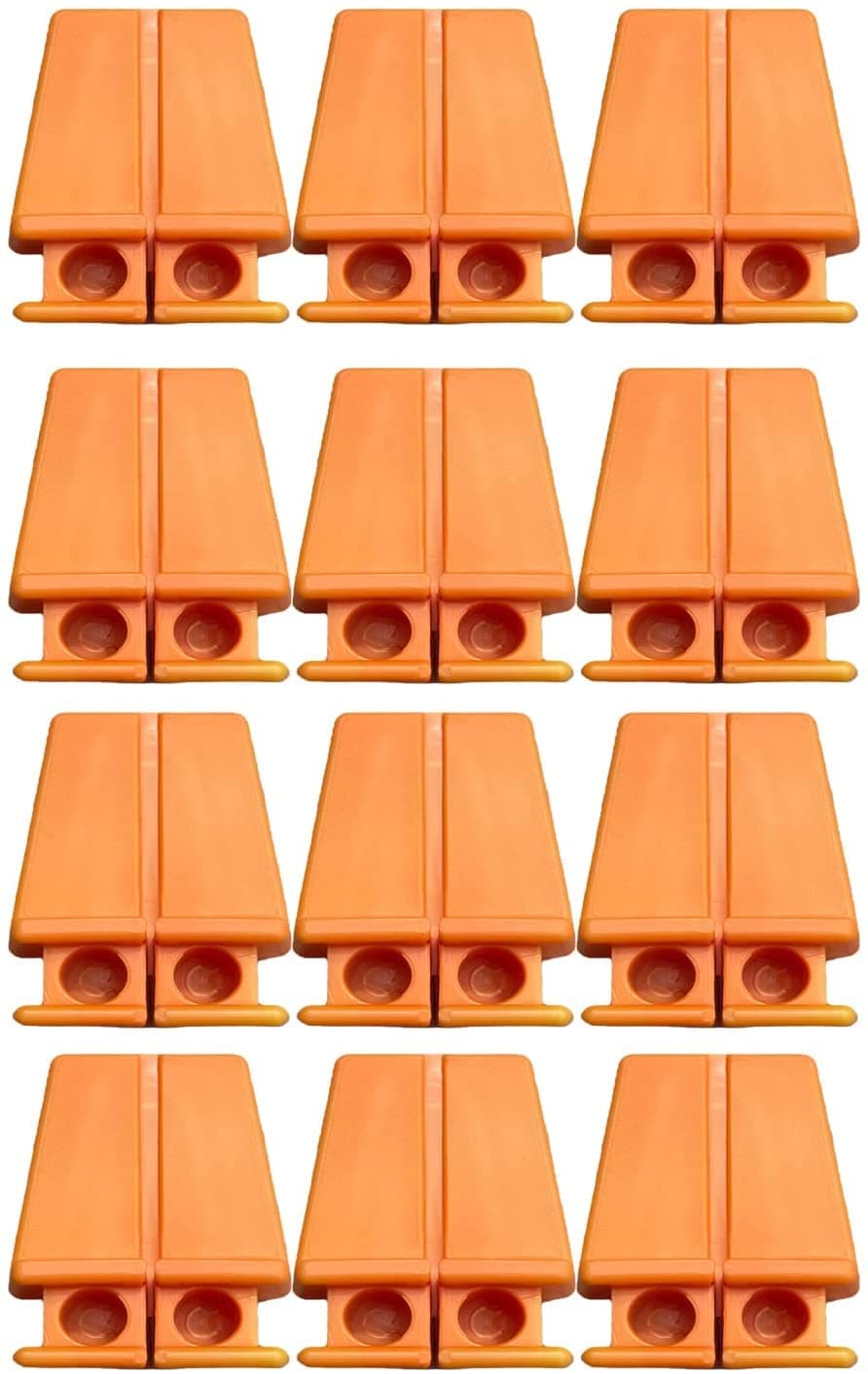 Brick Line Blocks [12 Pack] for Bricklaying Straight Bricks Orange Corner Line Anchor Blocks (12 Blocks)