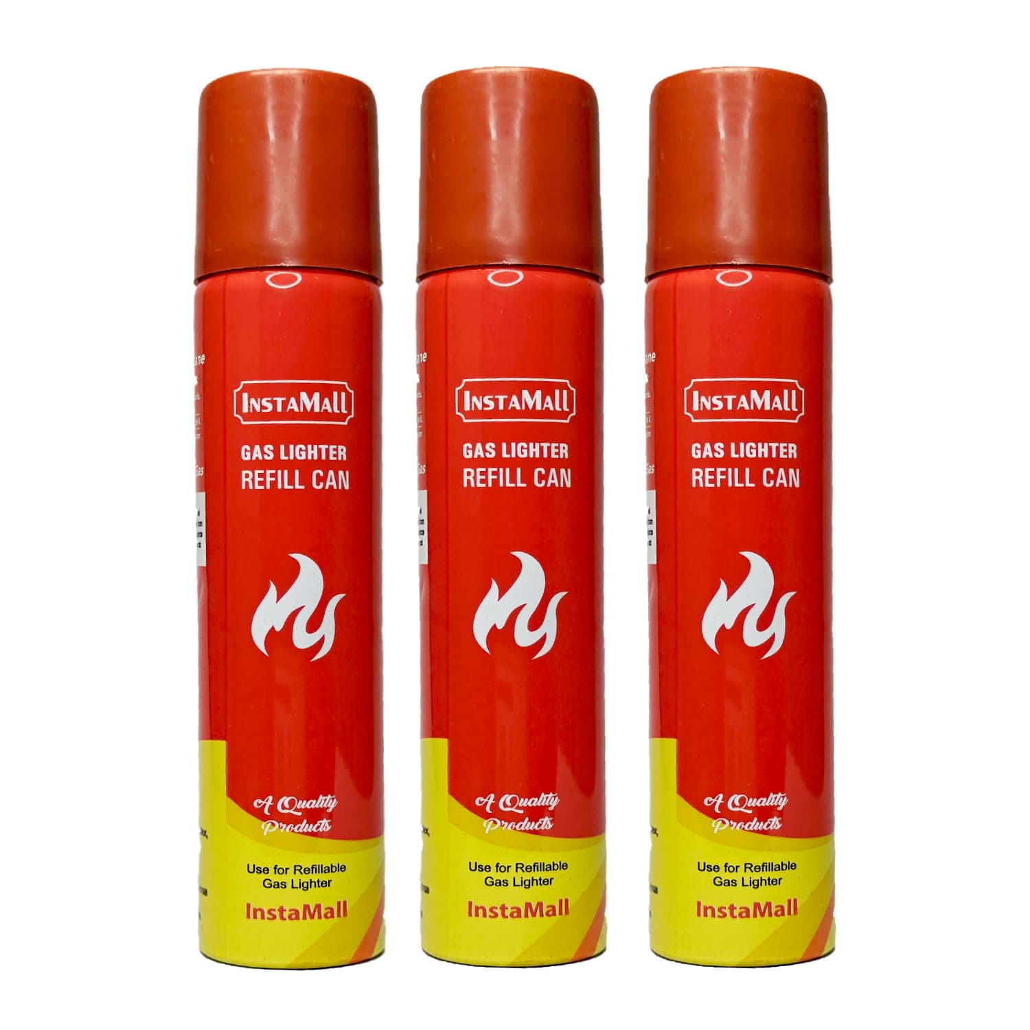 Aluminum Gas Lighter Refill Can,100 ML Pack of 3 (Red)