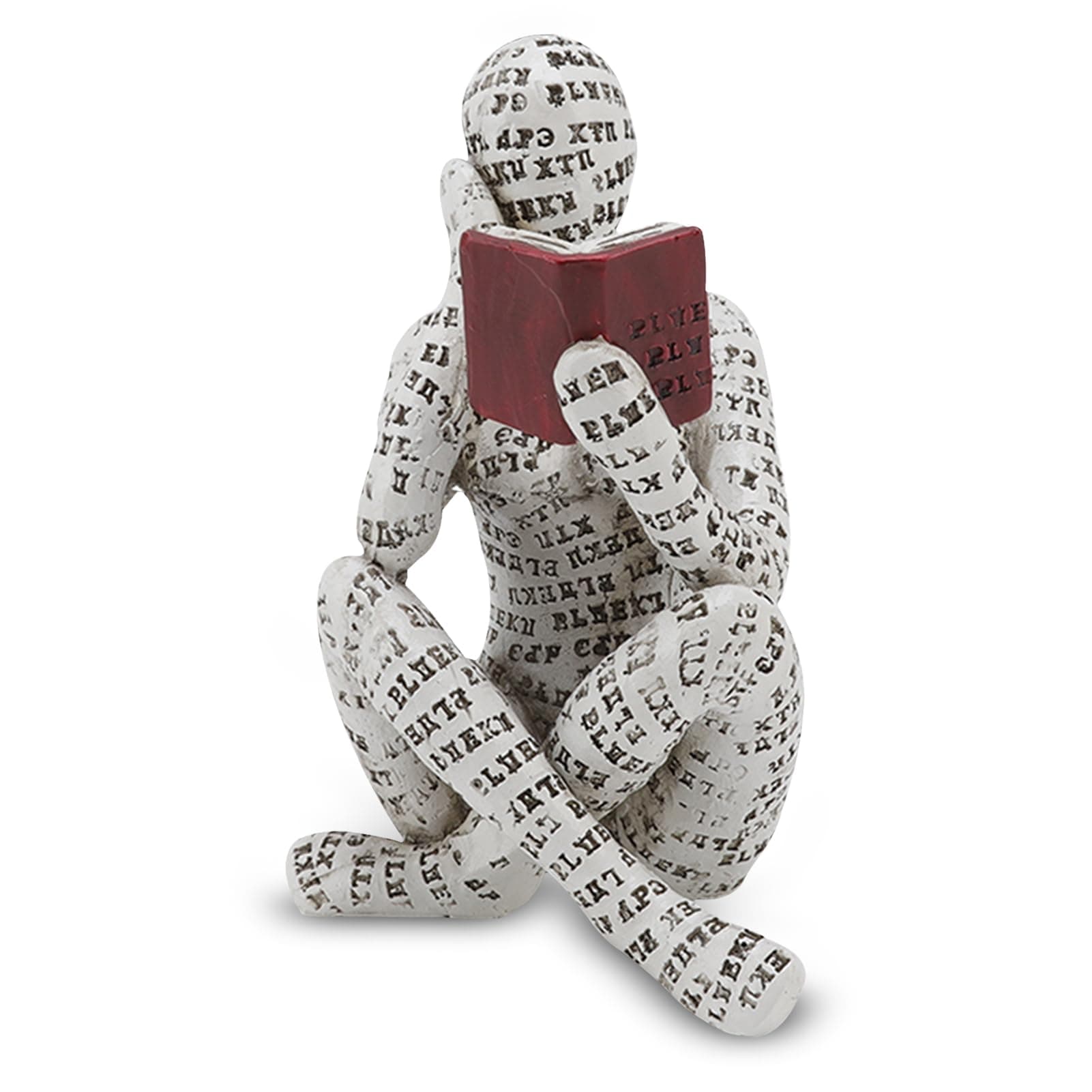 Cyrank Resin Abstract Thinker Sculpture, Reading Woman Figurine Bookworm Sculpture Innovative Lady Reading Pulp Molding Reading Figurines Ornaments Office Ornaments Collectible Figurines