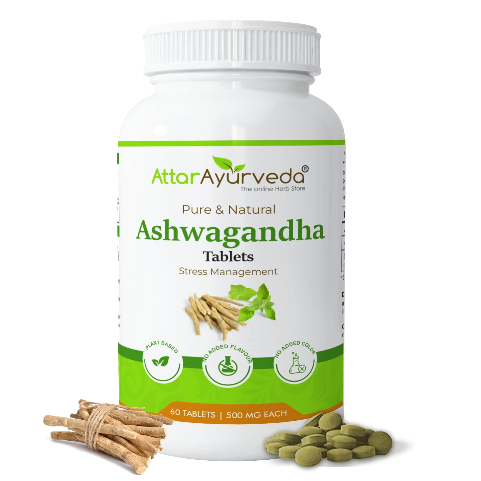 Ashwagandha tablet (500mg) - 60 tablets | General Wellness | Stress Relief | Improves Strength and Energy | Pure and Natural
