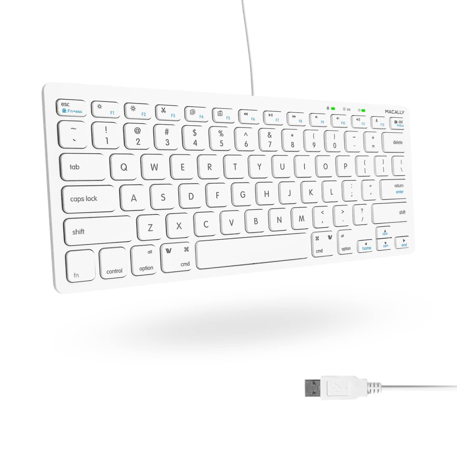- USB Wired Keyboard for Mac and Windows PC - Plug and Play Apple Keyboard with 78 Scissor Switch Keys and 13 Shortcut Keys - Compact & Small That Saves Spaces and Looks Great - White