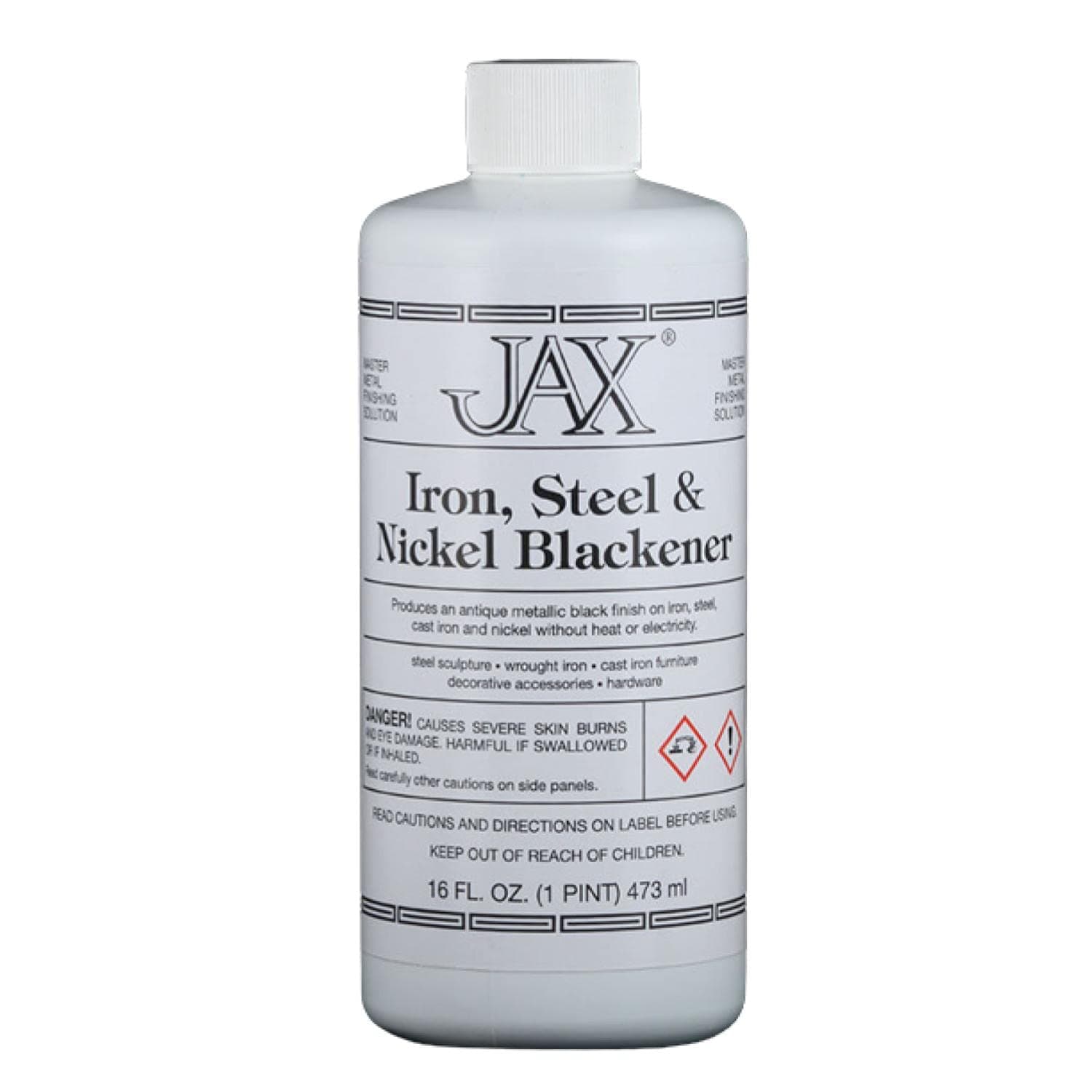 Iron, Steel, & Nickel Blackener - Metal Finishing Solution - Antique Finish Without Heat or Electricity - Pint