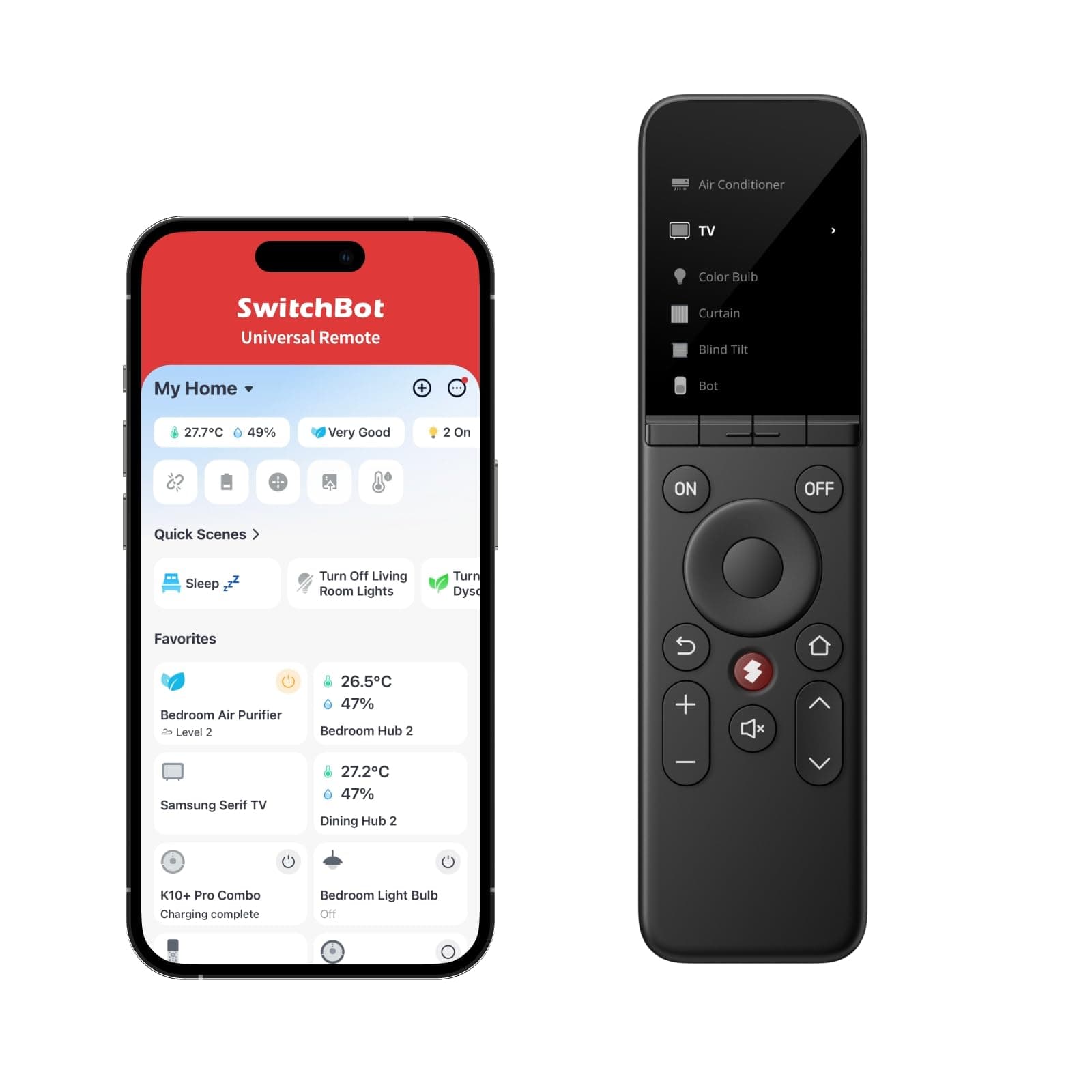 SwitchBot Universal Remote Control with Customizable APP, All-in-one Smart Remote Control, Control IR/Bluetooth Devices, Compatible with AC/Apple TV/Fire TV/SwitchBots and More, Black